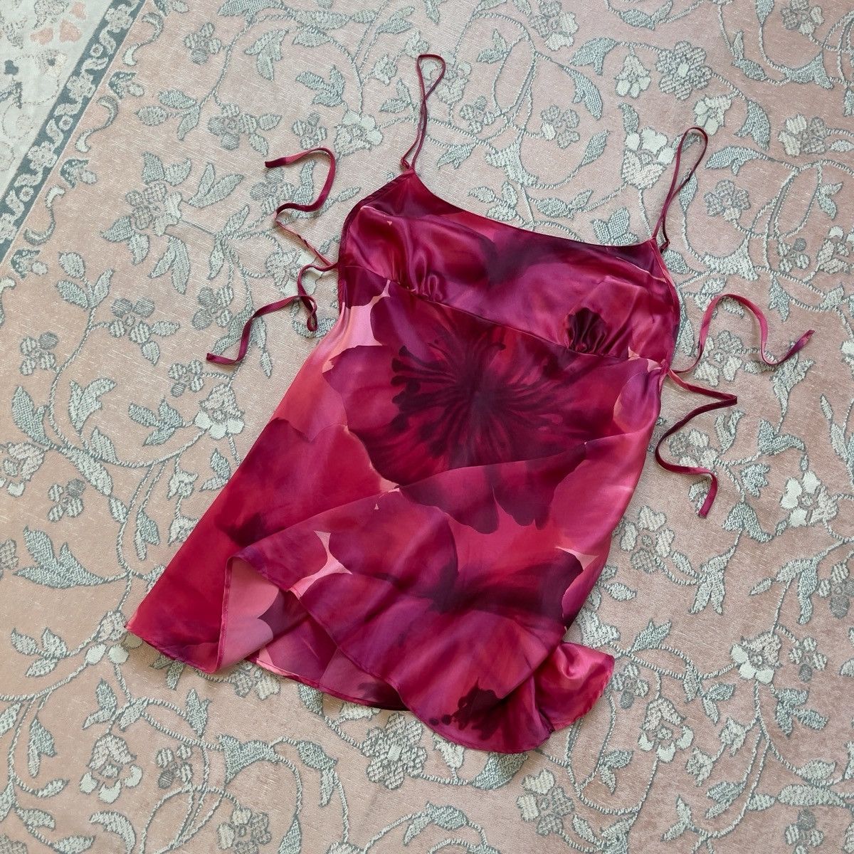 Victoria's Secret Victoria’s Secret Silk Floral Mini Slip Dress (M) Size M / US 6-8 / IT 42-44 - 10 Thumbnail