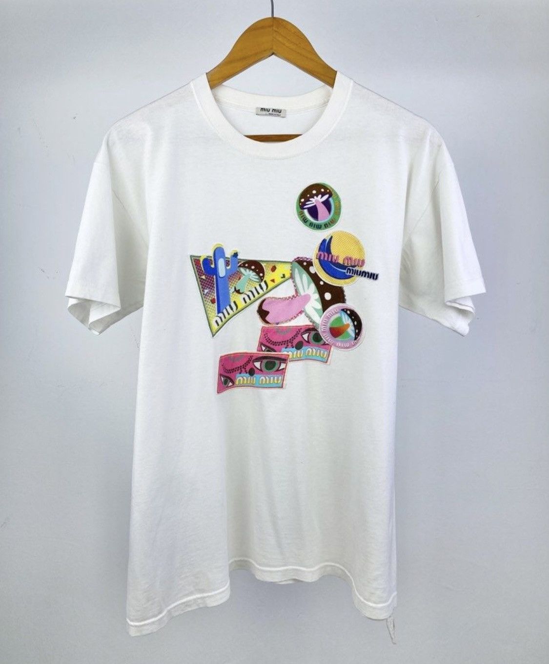 Miu Miu Miu miu mushroom logo tshirt Size L / US 10 / IT 46 - 1 Thumbnail