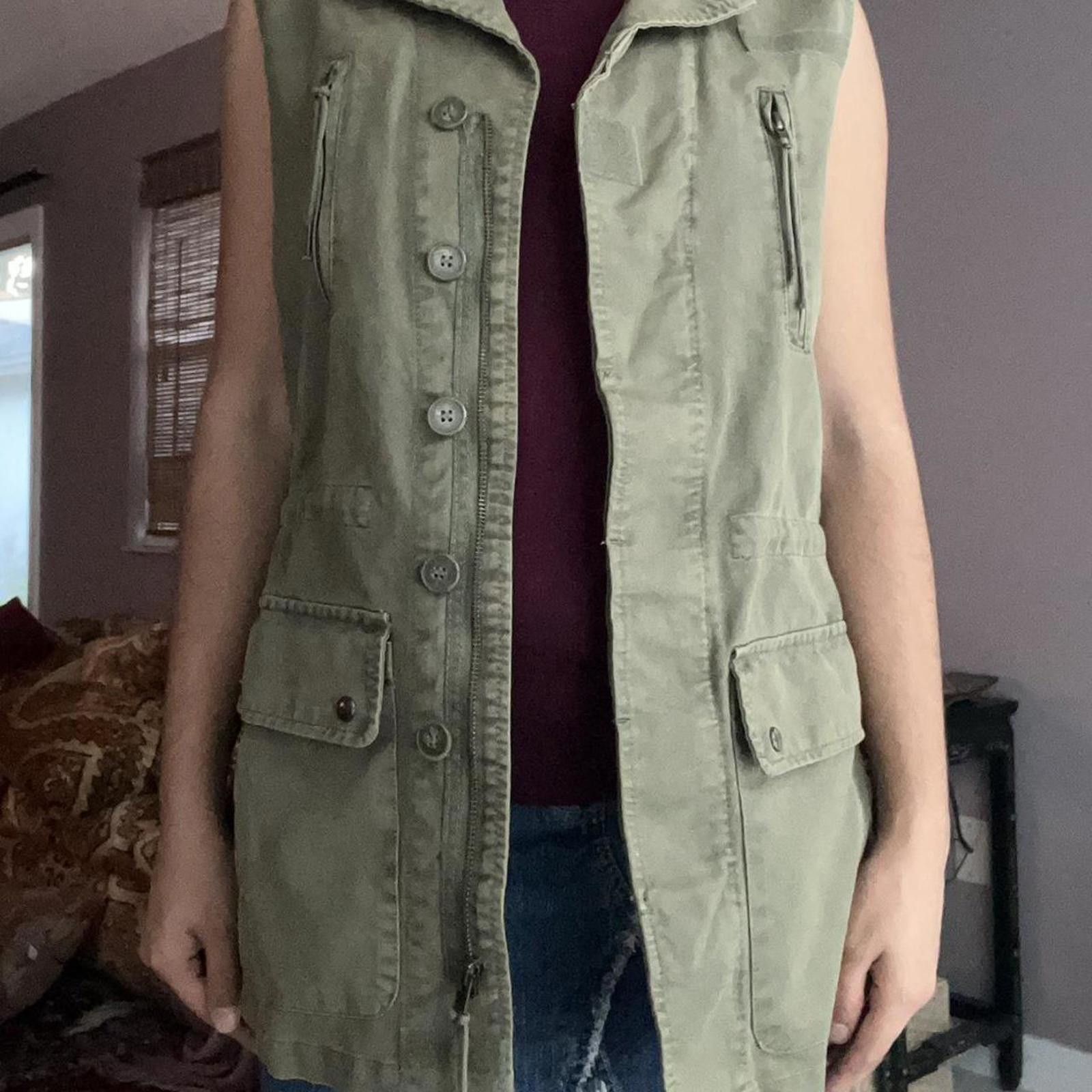 Other Khaki green sleeveless vest with pockets # Size M / US 6-8 / IT 42-44 - 4 Thumbnail