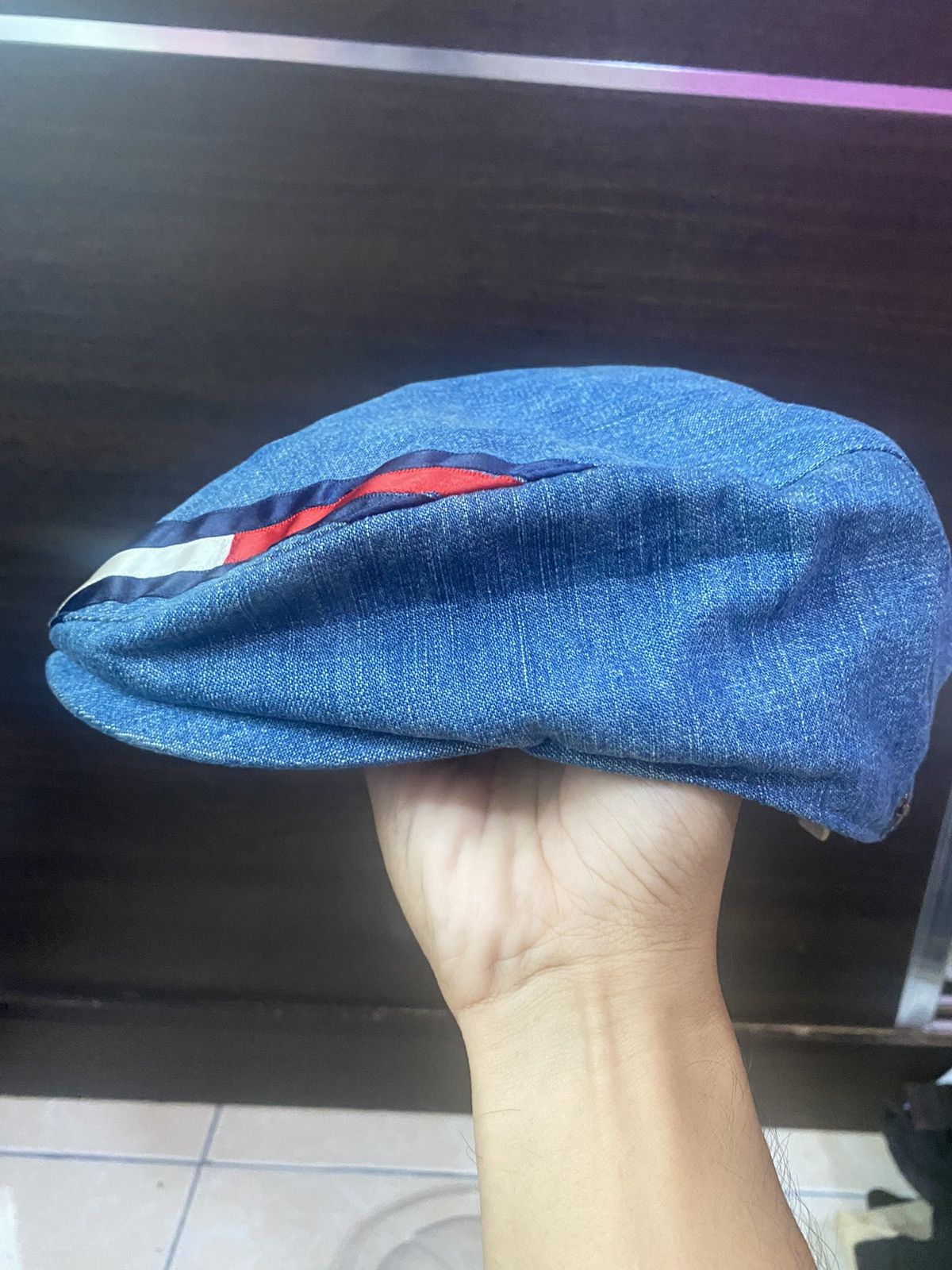 Tommy Hilfiger × Tommy Jeans Tommy Girl Denim Baretta Size ONE SIZE - 3 Thumbnail