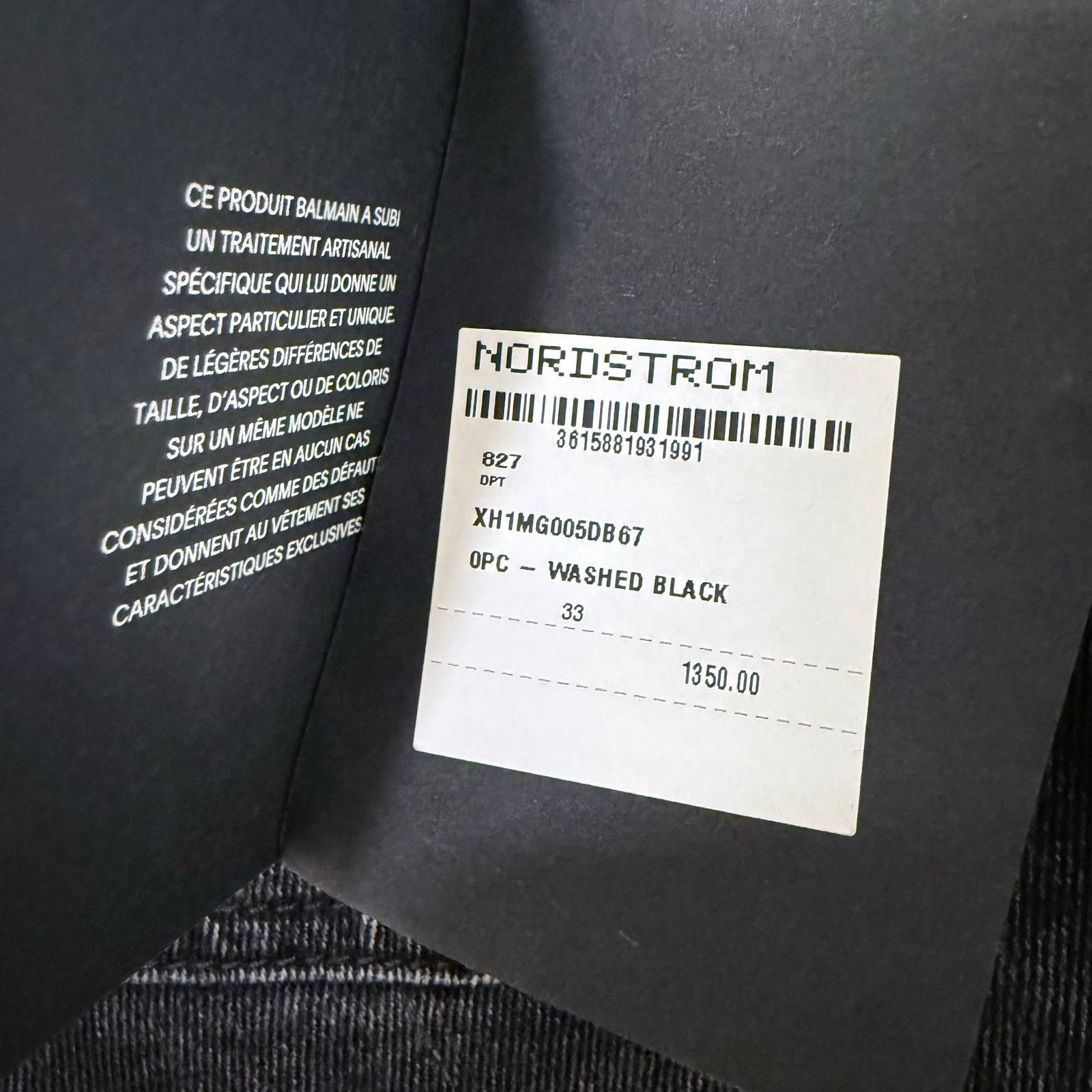 Balmain NWT $1350 Value Balmain Biker Jeans Washed Black Moto Denim Size US 33 - 7 Thumbnail