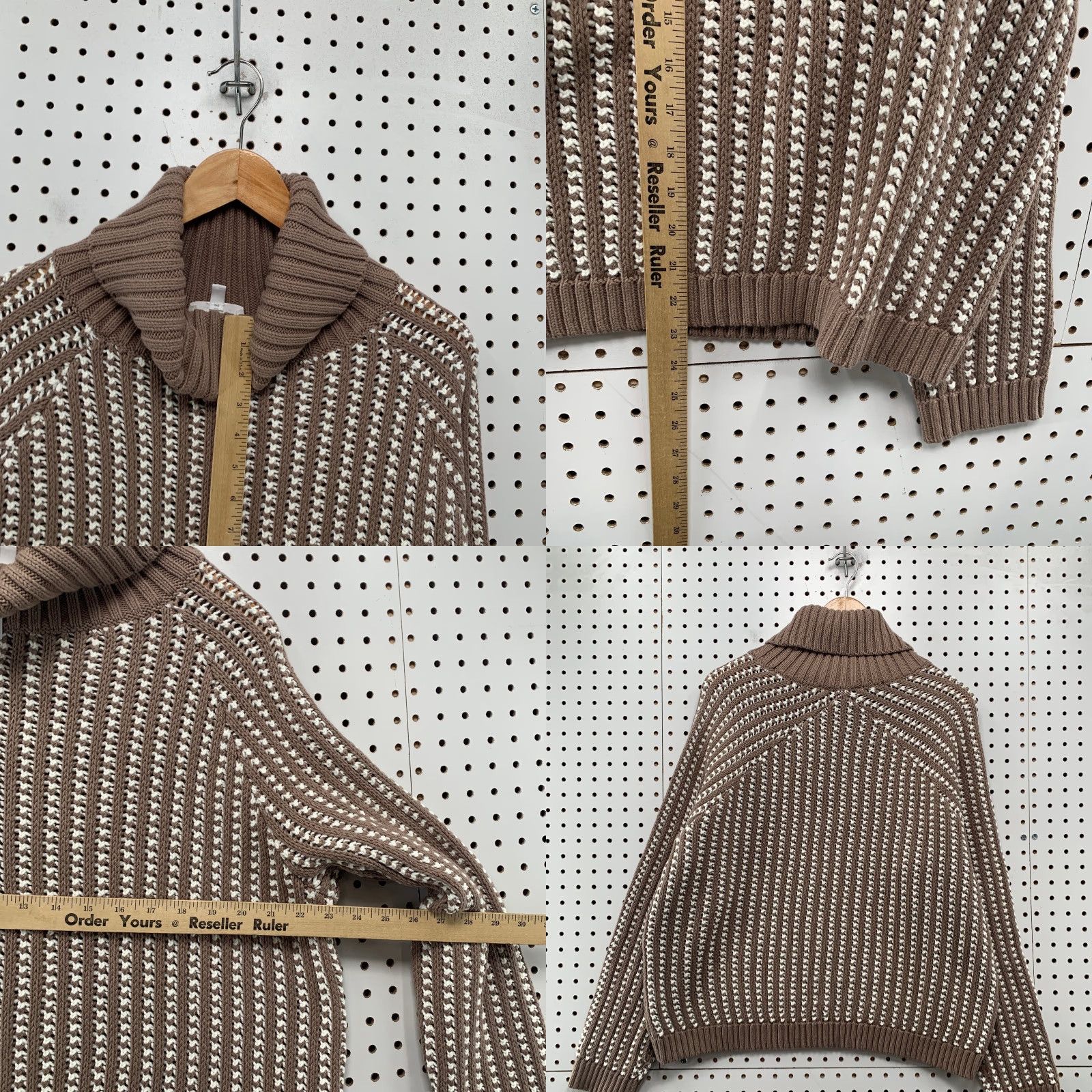 Vintage Haven Bird Eye Knit Sweater Womens XL Brown Turtleneck Pullover Knit Christmas Vintage? Size XL / US 12-14 / IT 48-50 - 8 Thumbnail