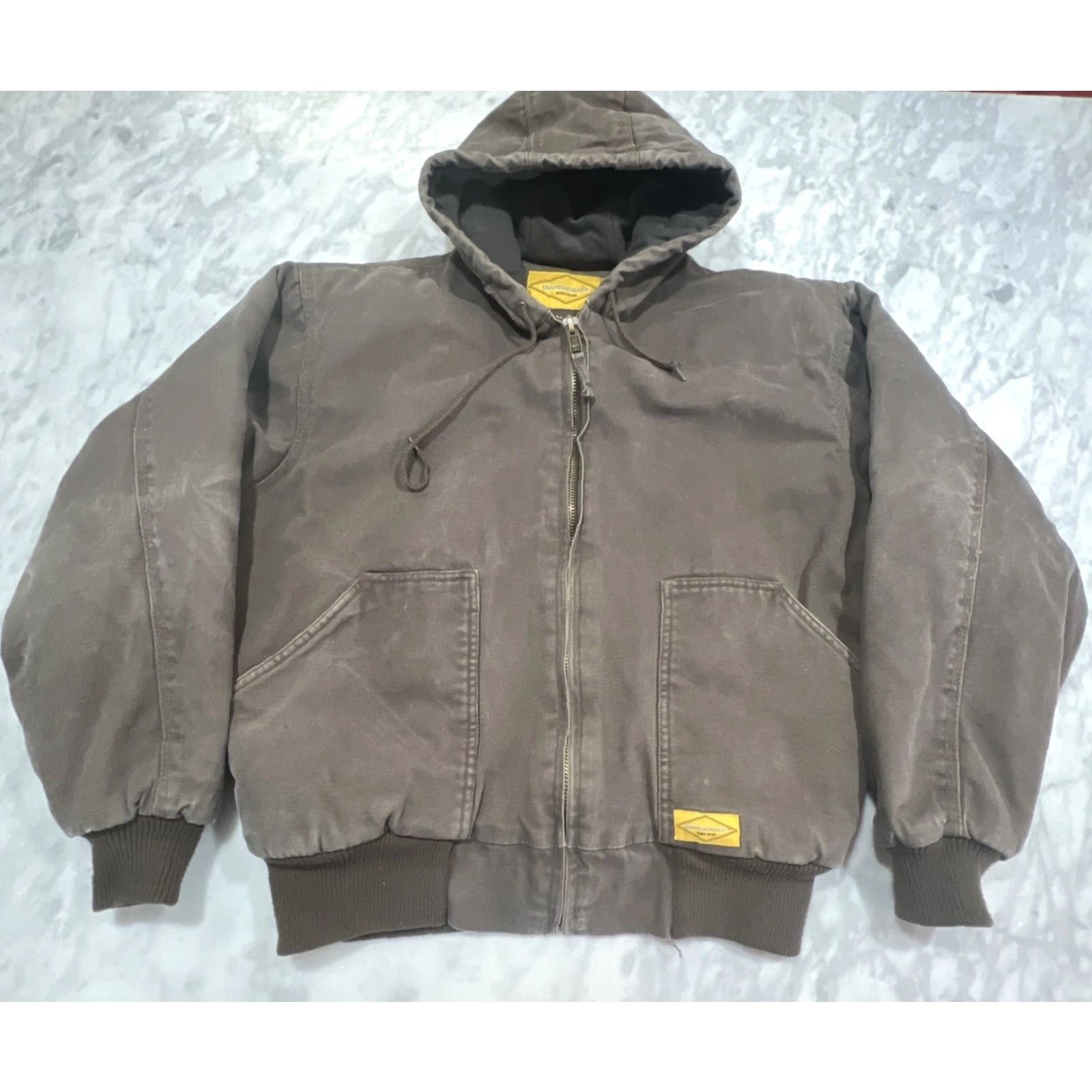 Black Diamond Diamondback Work Wear Chore Jacket Men Large Good Brown Canvas Pockets Lined Size US L / EU 52-54 / 3 - 2 Thumbnail