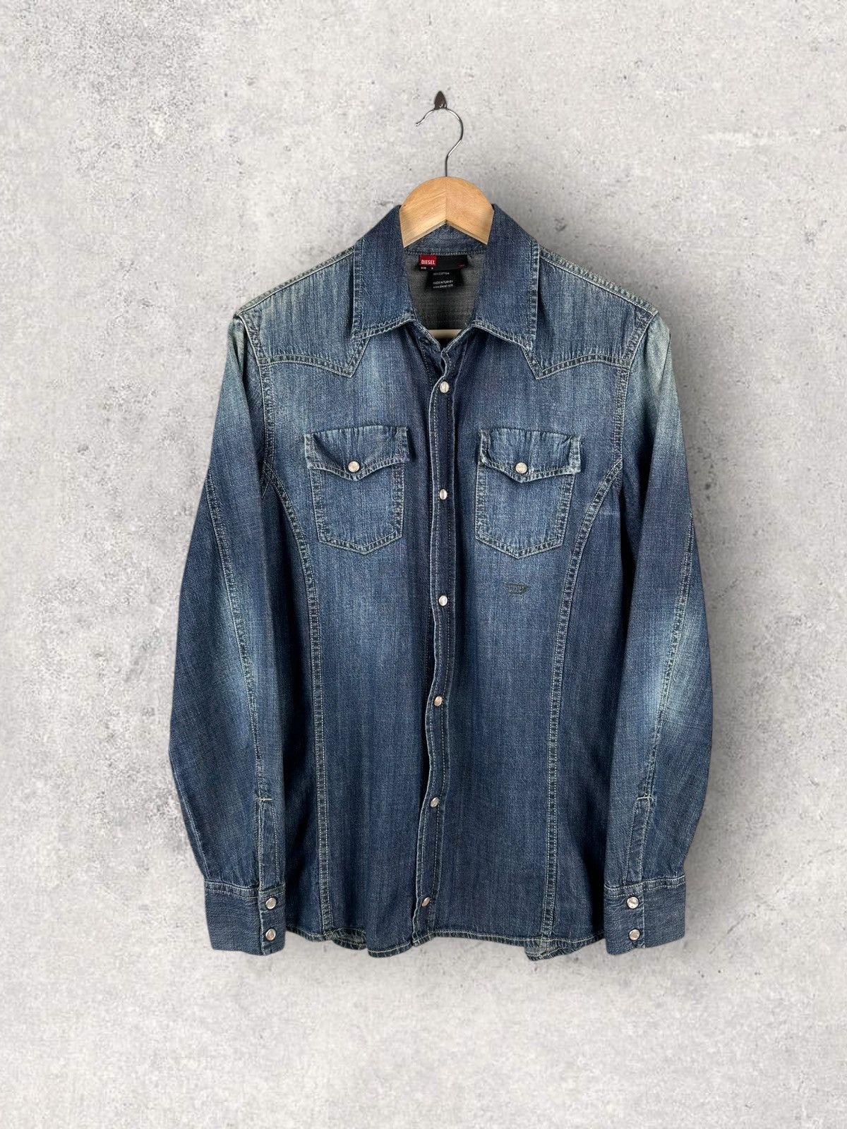 Diesel Vintage Y2k Diesel Denim Western Shirt Size US S / EU 44-46 / 1 - 1 Thumbnail
