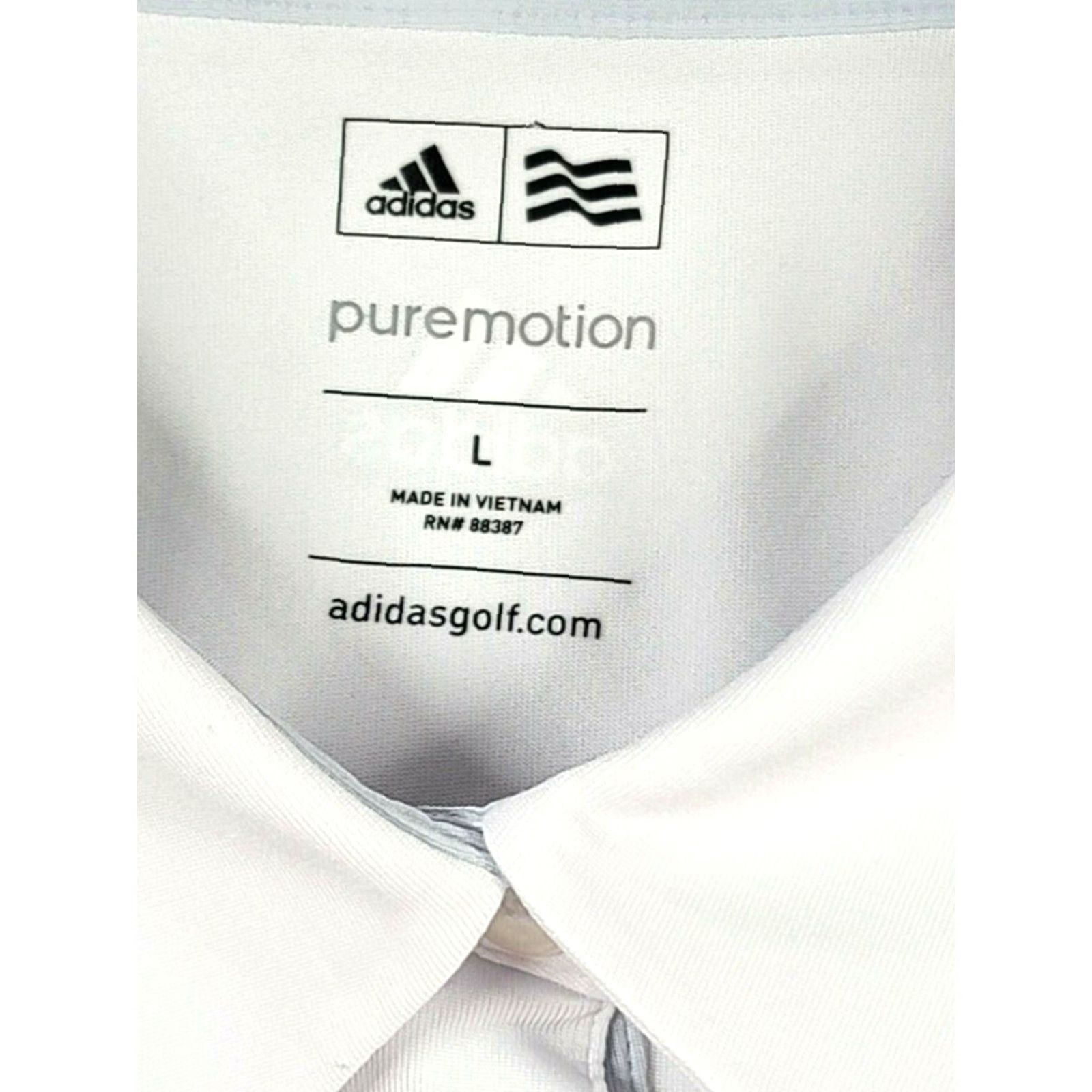 Adidas Adidas Polo Shirt Women Large White Striped Short Sleeve 1/4 Button Logo Embroidered Jersey Polyester Size L / US 10 / IT 46 - 5 Thumbnail