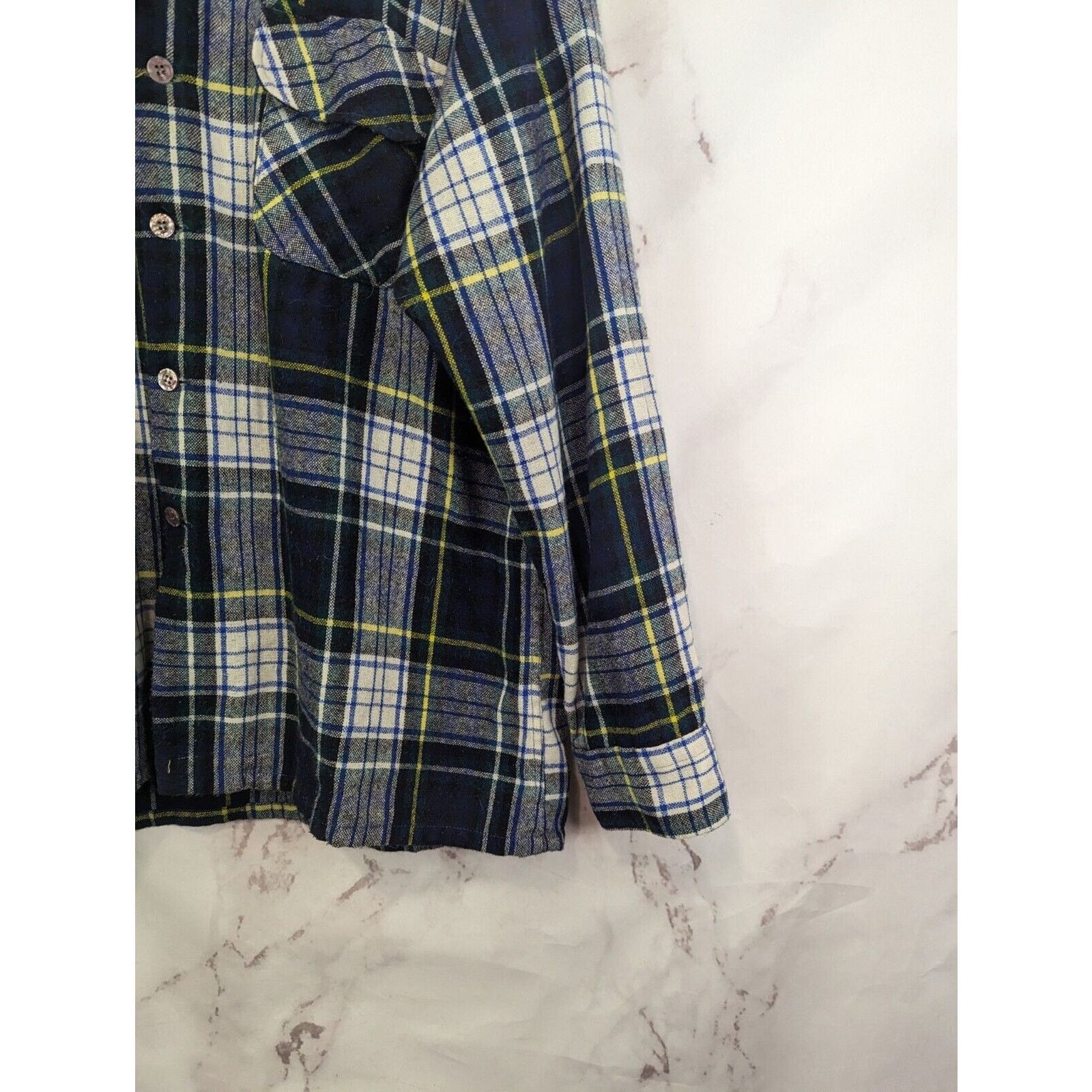 Vintage Vintage JC Penney Shirt Men L Wool Button 70s Flannel Black Size US L / EU 52-54 / 3 - 4 Thumbnail