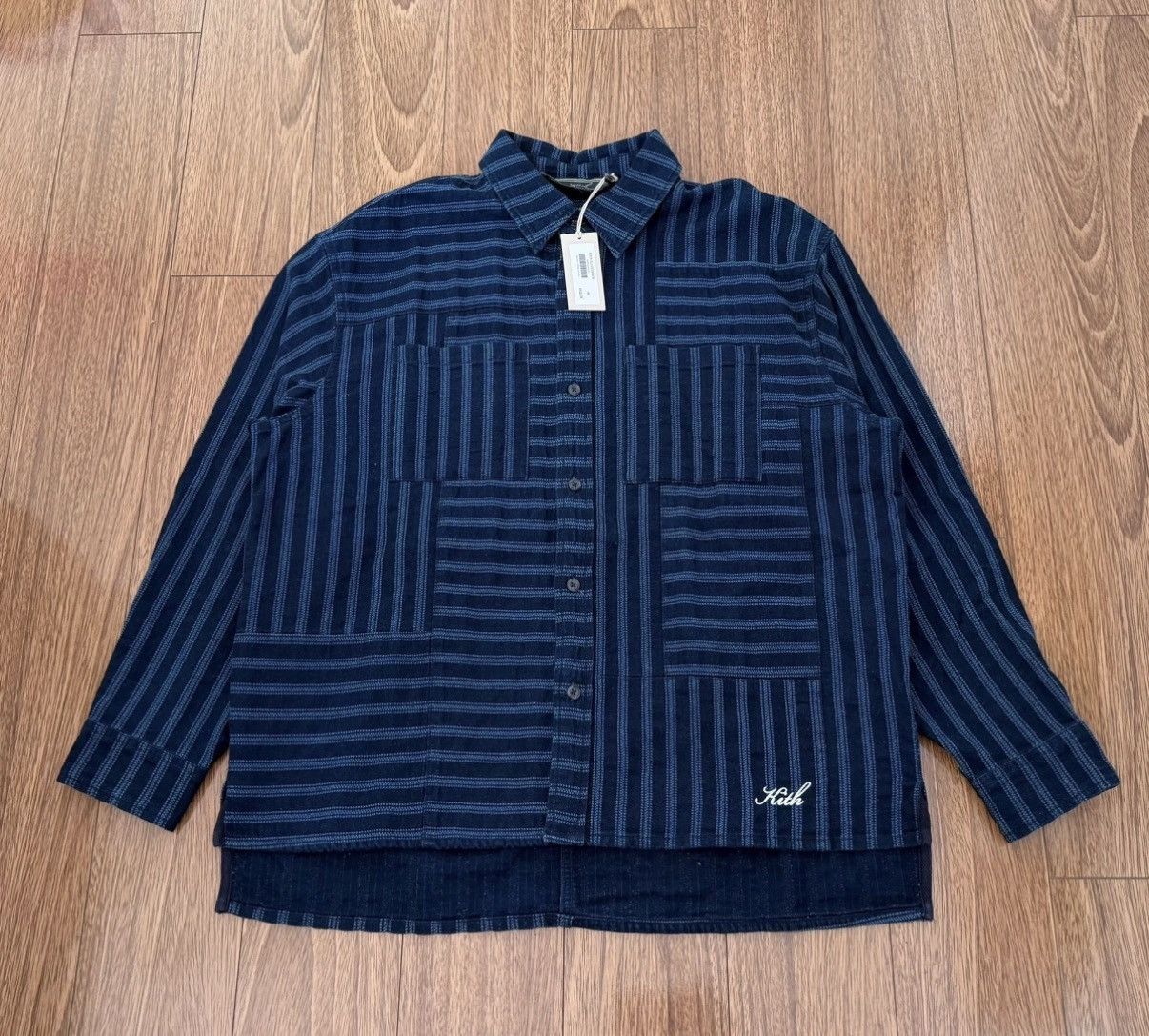 Kith KITH Tristan Henley - Luster Striped Panel Long-Sleeve Shirt Size US M / EU 48-50 / 2 - 1 Thumbnail