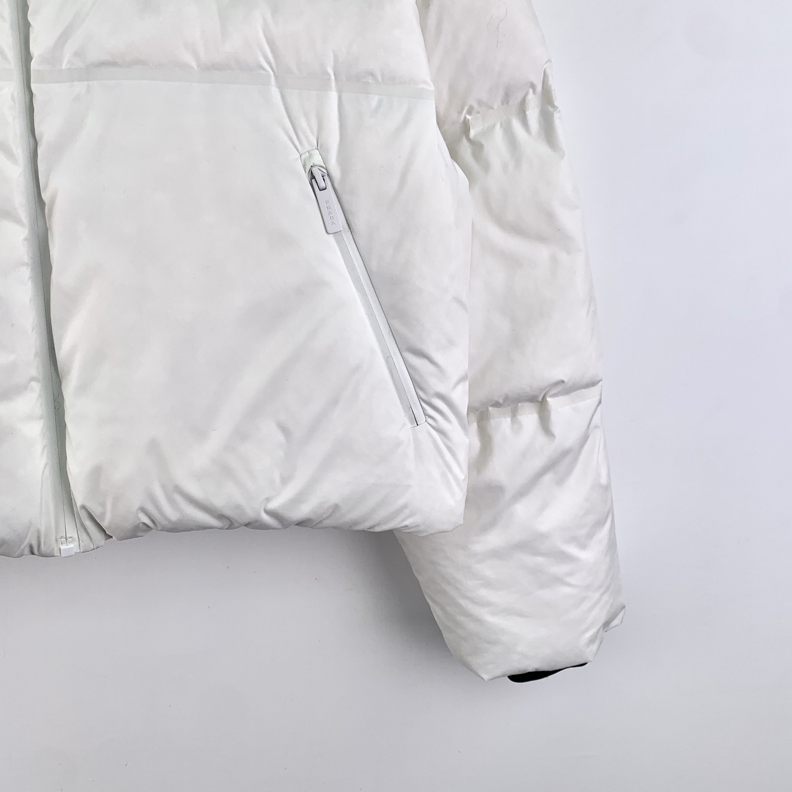 Prada White Hooded Down Jacket (Size M)
