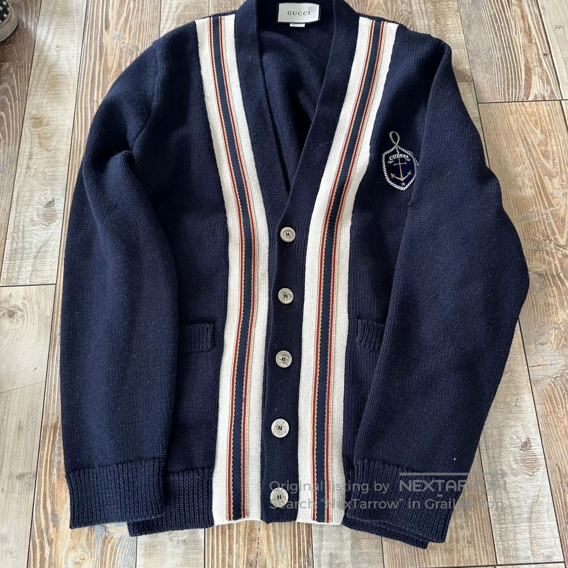 Gucci Gucci Anchor Badge Embroidered Cardigan. Size US M / EU 48-50 / 2 - 4 Thumbnail