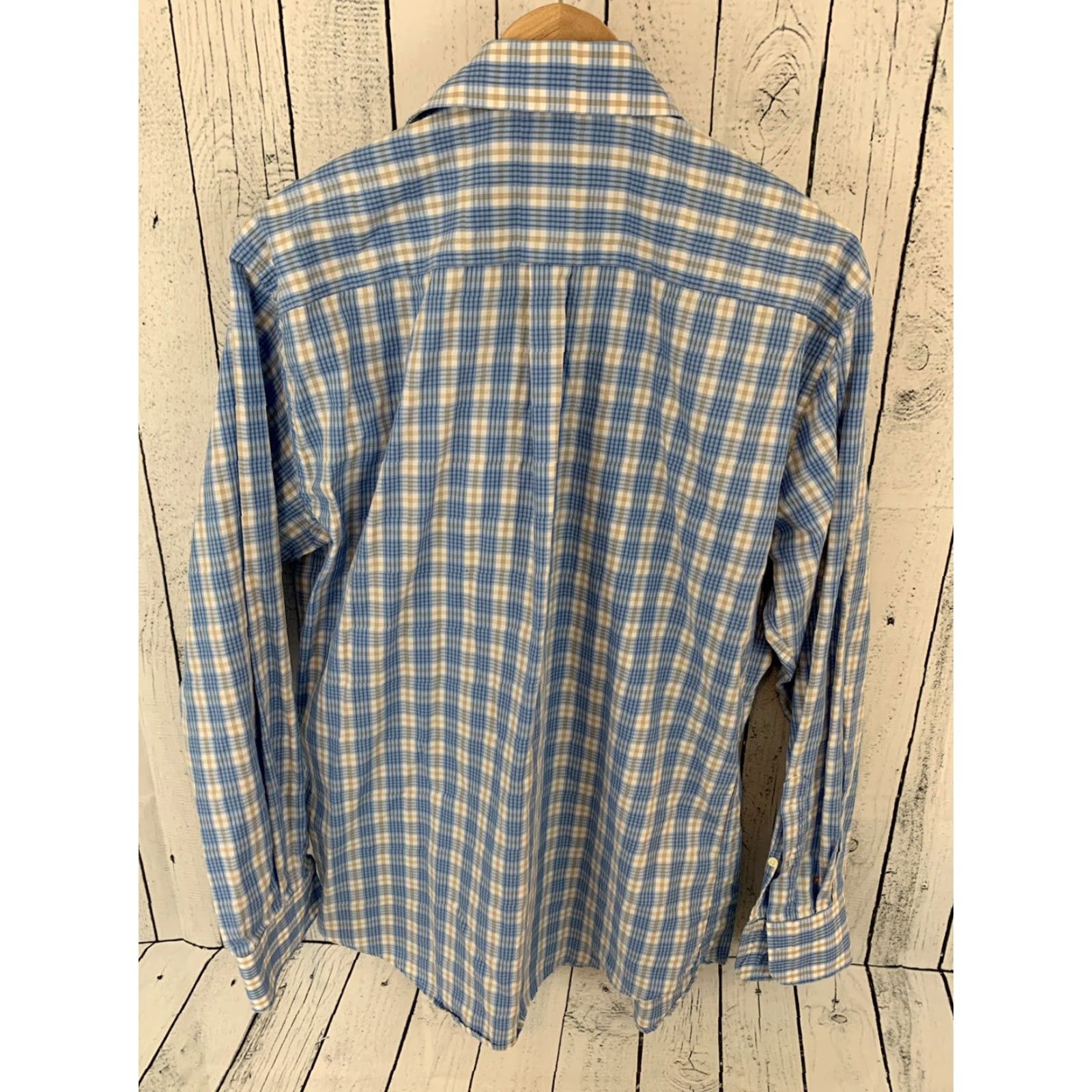 Peter Millar Peter Millar Plaid Long Sleeve Button-Front Shirt Men’s Large Blue Tan Blue Tan Plaid Long Sleeve Button-Up Shirt Mens Large Size US L / EU 52-54 / 3 - 3 Thumbnail