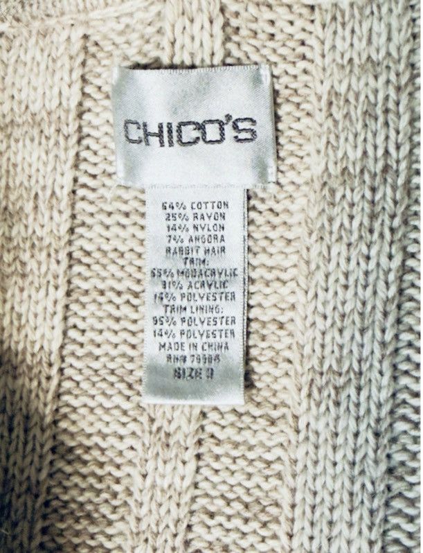 Chicos Chico’s Angora-Blend Belted Sweater Removable Collar Sz 3 Size XL / US 12-14 / IT 48-50 - 3 Thumbnail