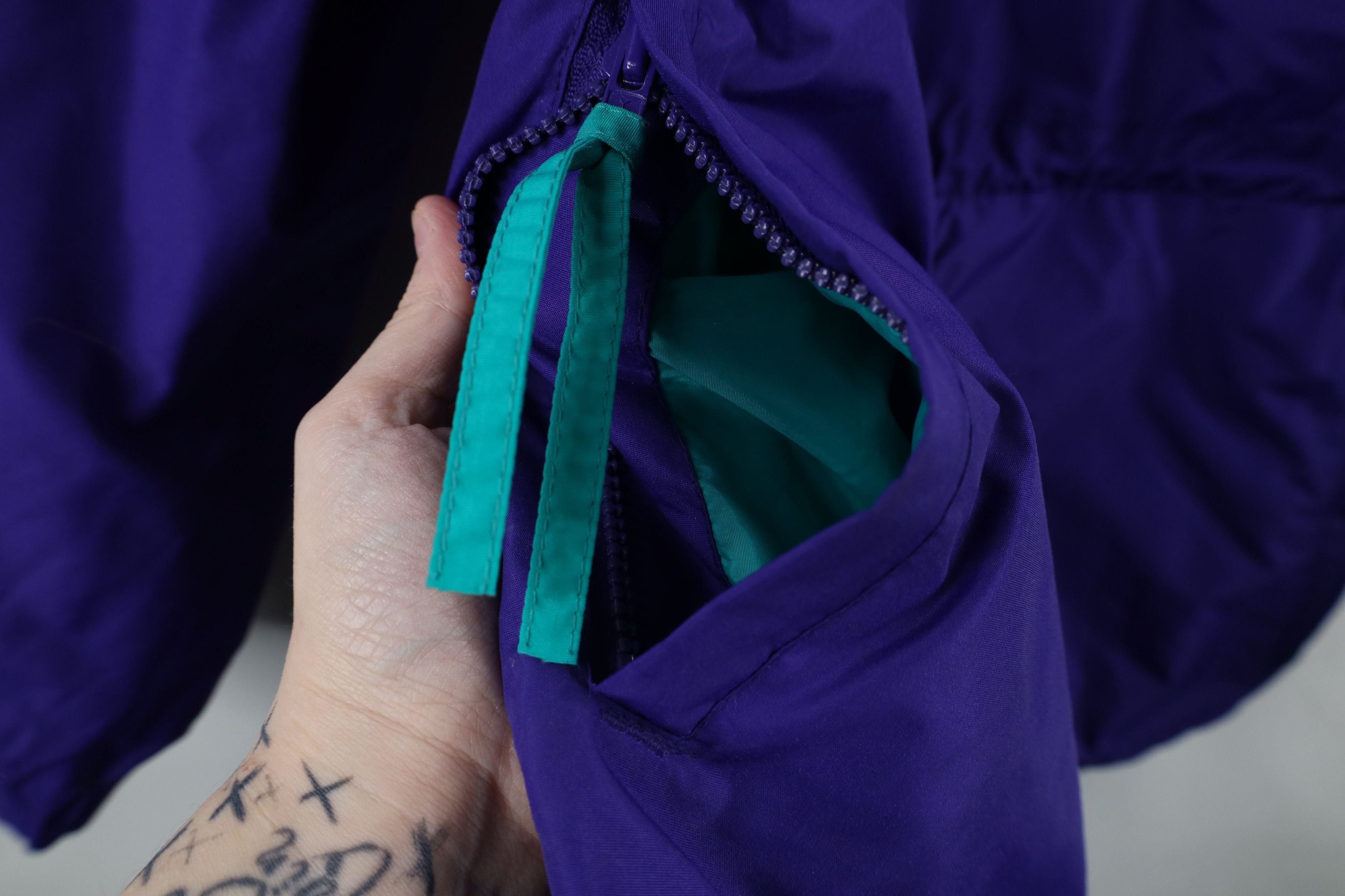 Columbia Vintage 90s Columbia Hooded Half Zip Pullover Jacket Purple Size US S / EU 44-46 / 1 - 7 Thumbnail