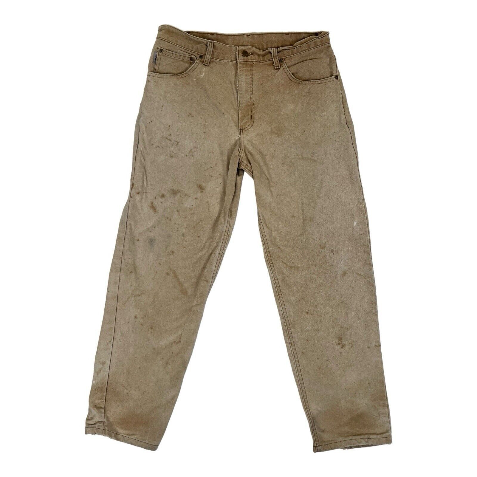 Carhartt Vintage Carhartt B72 BRN Pants Size 32x30 USA Made Stained G Size US 32 / EU 48 - 1 Thumbnail