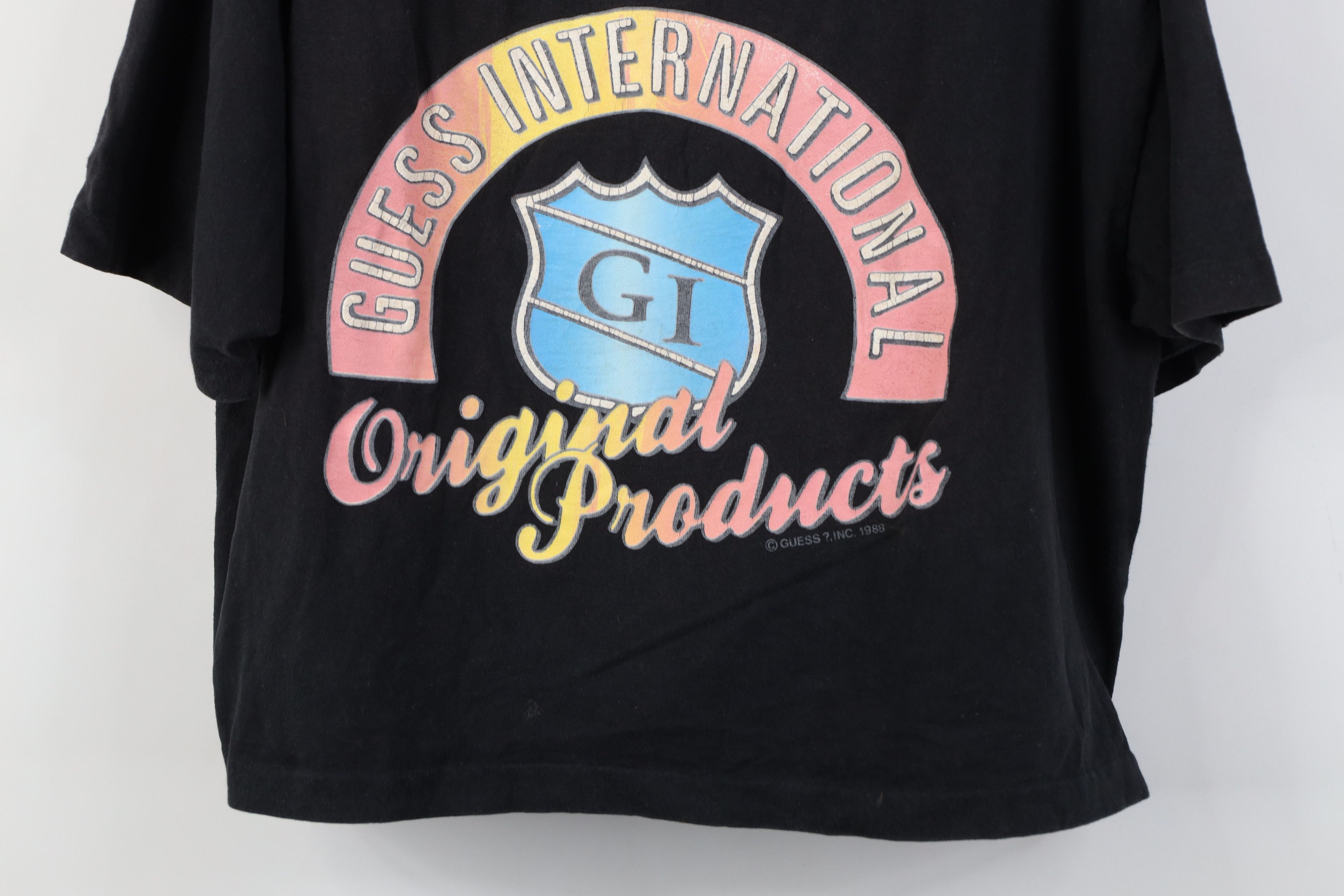 Guess Vintage 80s Guess Cropped Babydoll T-Shirt Black USA Size ONE SIZE - 3 Thumbnail