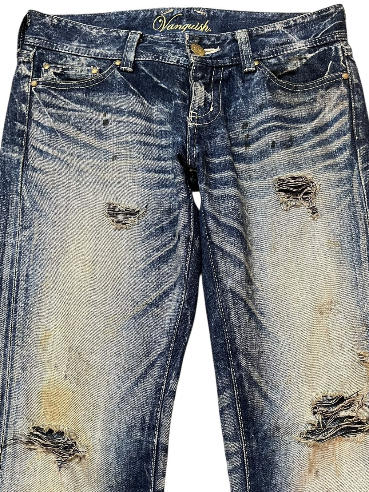 Vanquish Vintage Vanquish Mudwash Faded Whiskers Distressed Denim Size US 31 - 2 Thumbnail