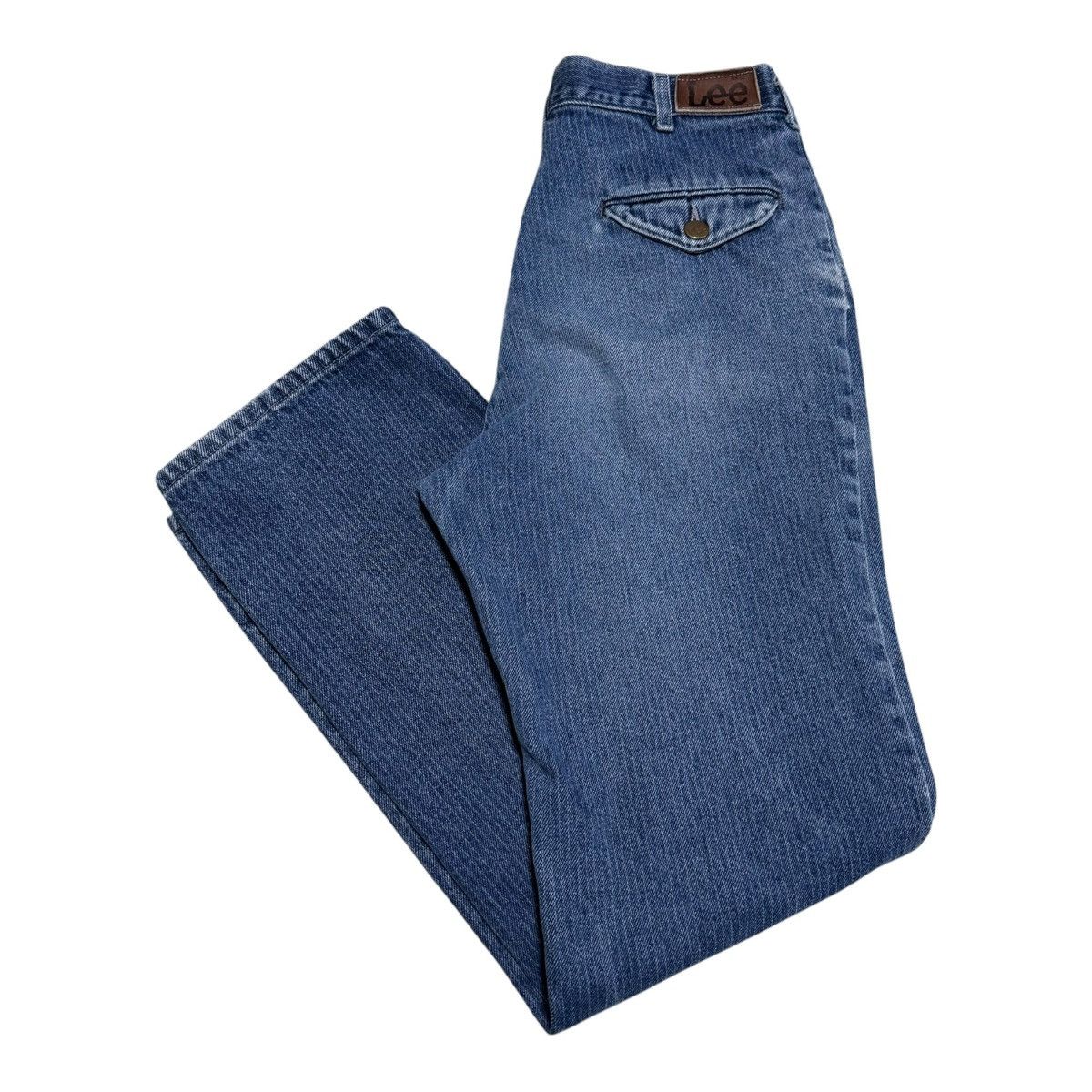 Lee × Vintage Vintage Lee Pinstripe Straight Leg Medium Wash Jeans 28x30 Size 28" / US 6 / IT 42 - 1 Thumbnail