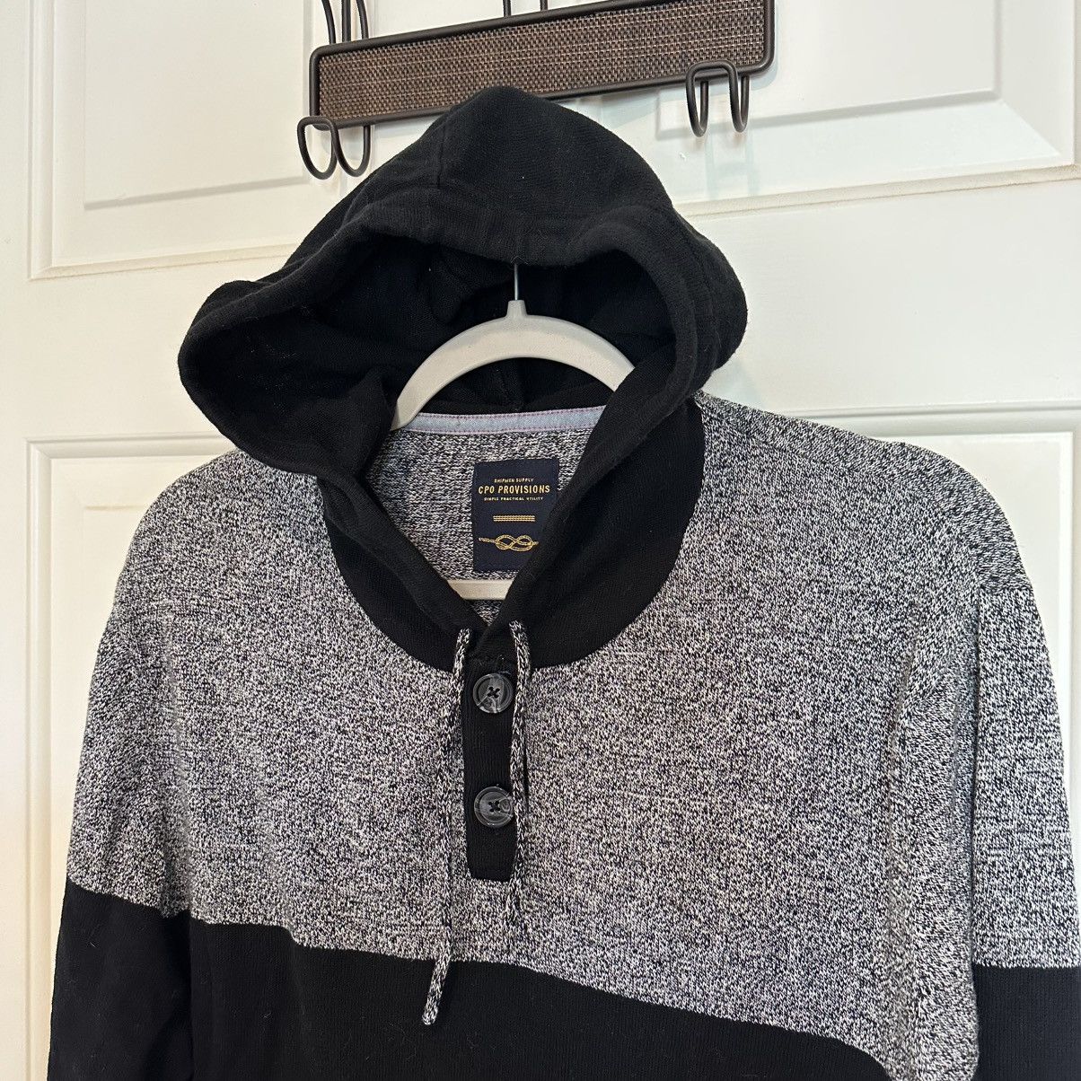 CPO CPO Provisions Cotton Knit Button Neck Hoodie Sweatshirt Size US L / EU 52-54 / 3 - 3 Thumbnail