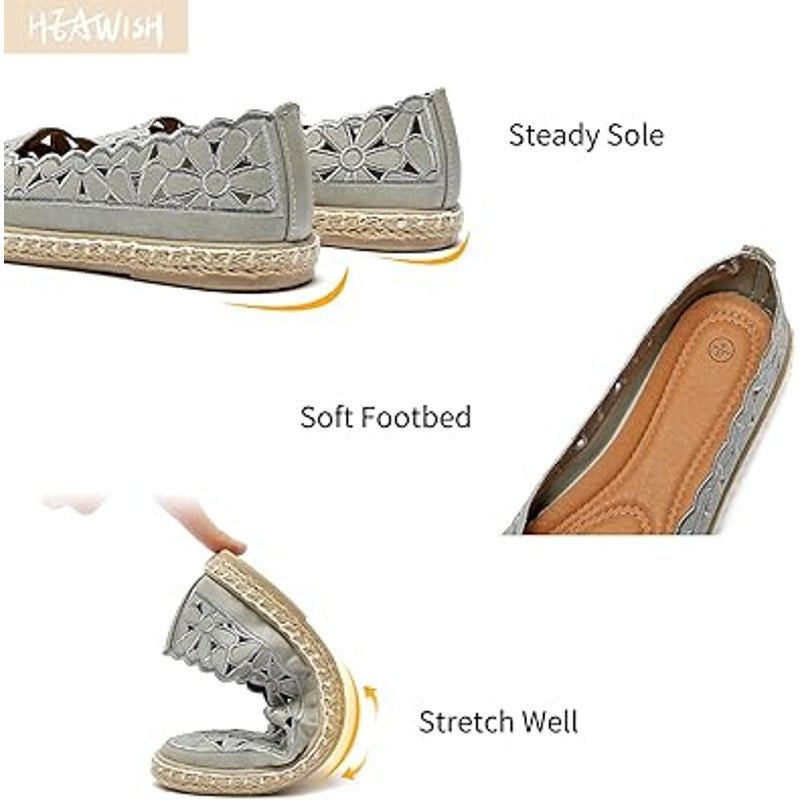 Other Heawish Women's 9.5 Silver Daisy Cutout Espadrille Flats Size US 9.5 / IT 39.5 - 3 Thumbnail