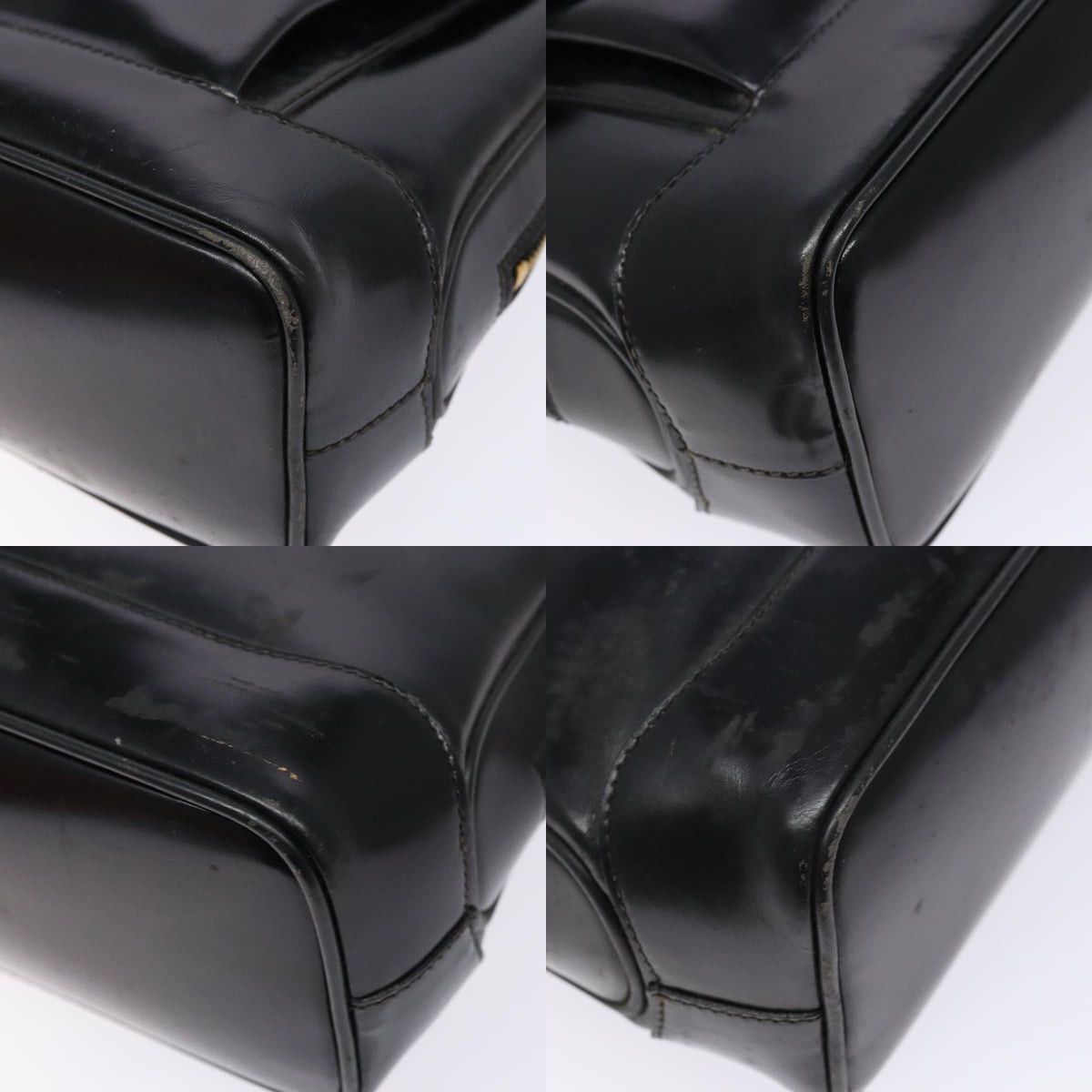 Gucci GUCCI Bamboo Shoulder Bag Patent Leather Black Gold Size ONE SIZE - 10 Thumbnail
