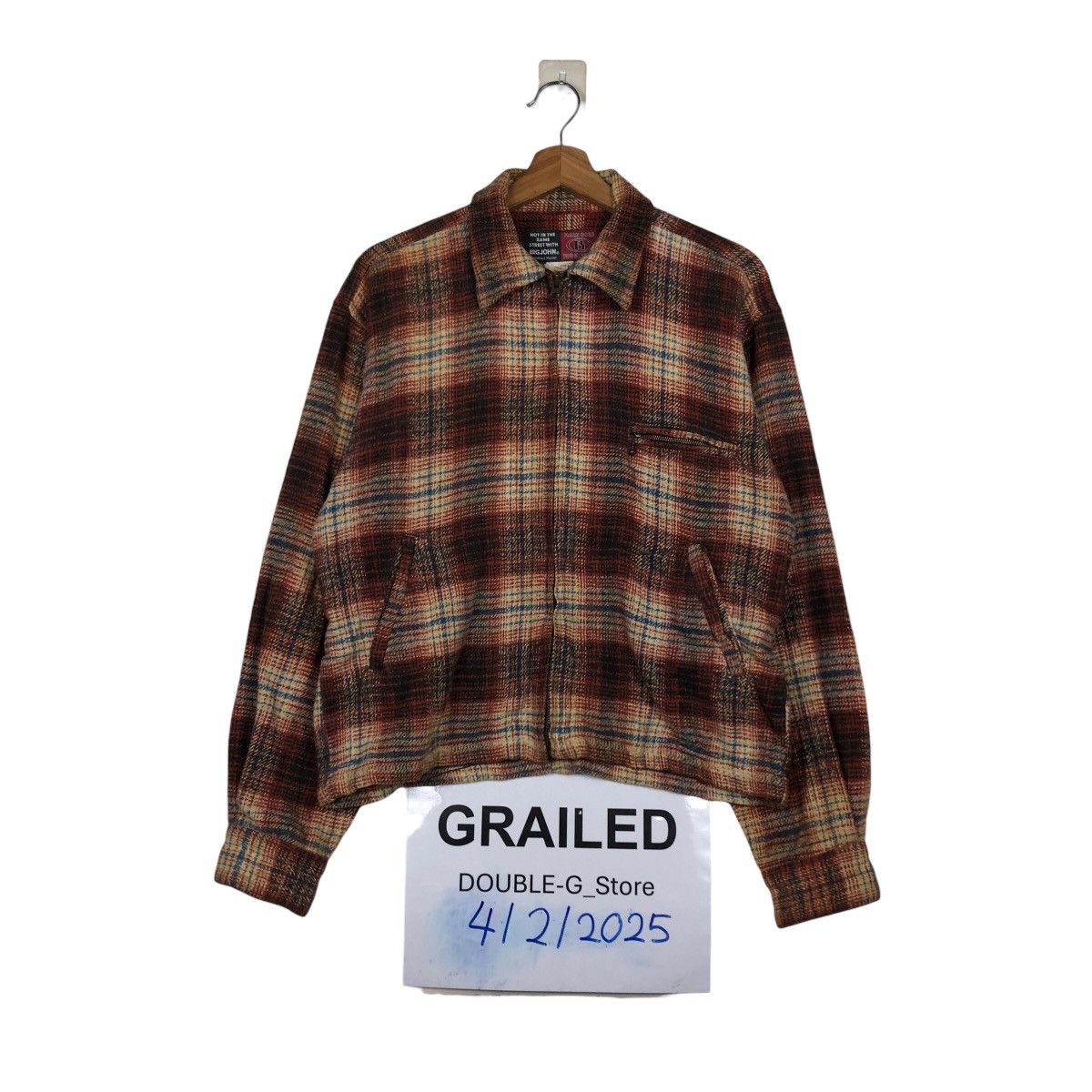 Japanese Brand 📌Hard Core Tough Wear Big John Zipper Worker Jacket Tartan Size US M / EU 48-50 / 2 - 1 Thumbnail