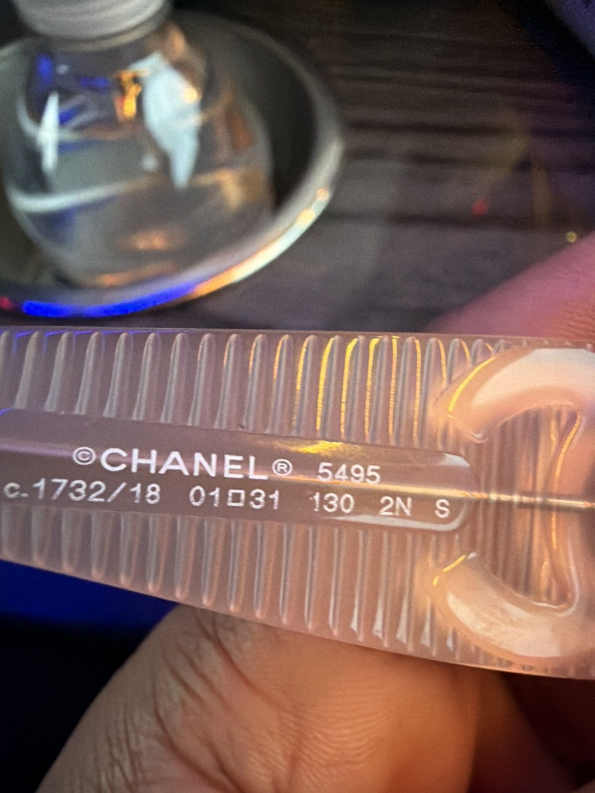 Chanel Acetate Shield Glasses (Beige)