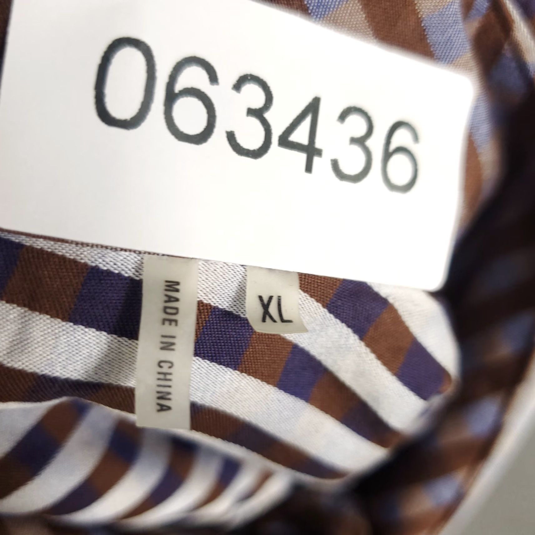 BUGATCHI Bugatchi Uomo Shirt Men’s XL Brown Blue Striped Button-Up Long Sleeve Classic Fit Size US XL / EU 56 / 4 - 8 Thumbnail