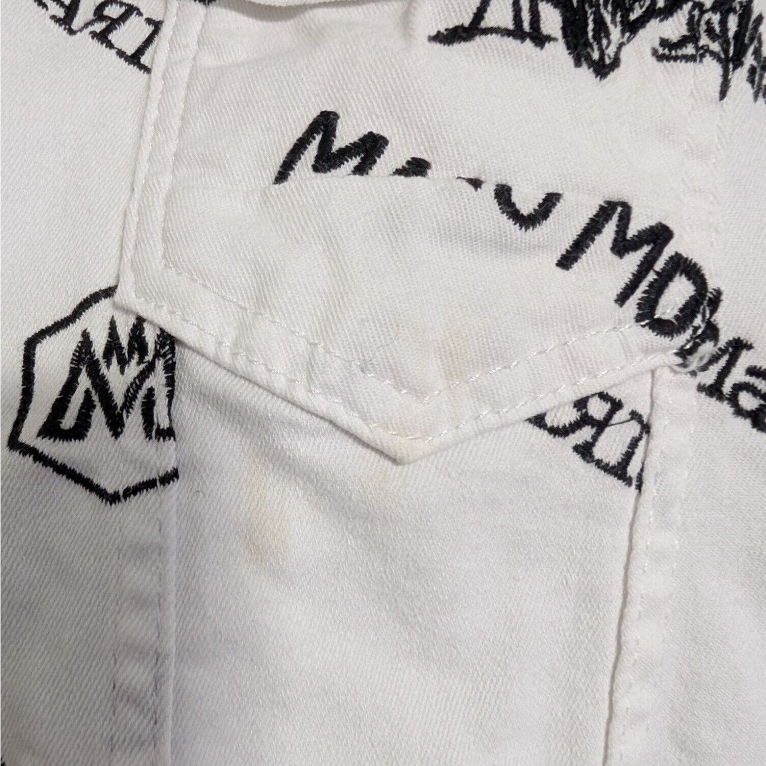 Designer Mario Morato Embroidered Denim Jacket Mens Size XL White Ski Size US XL / EU 56 / 4 - 4 Thumbnail