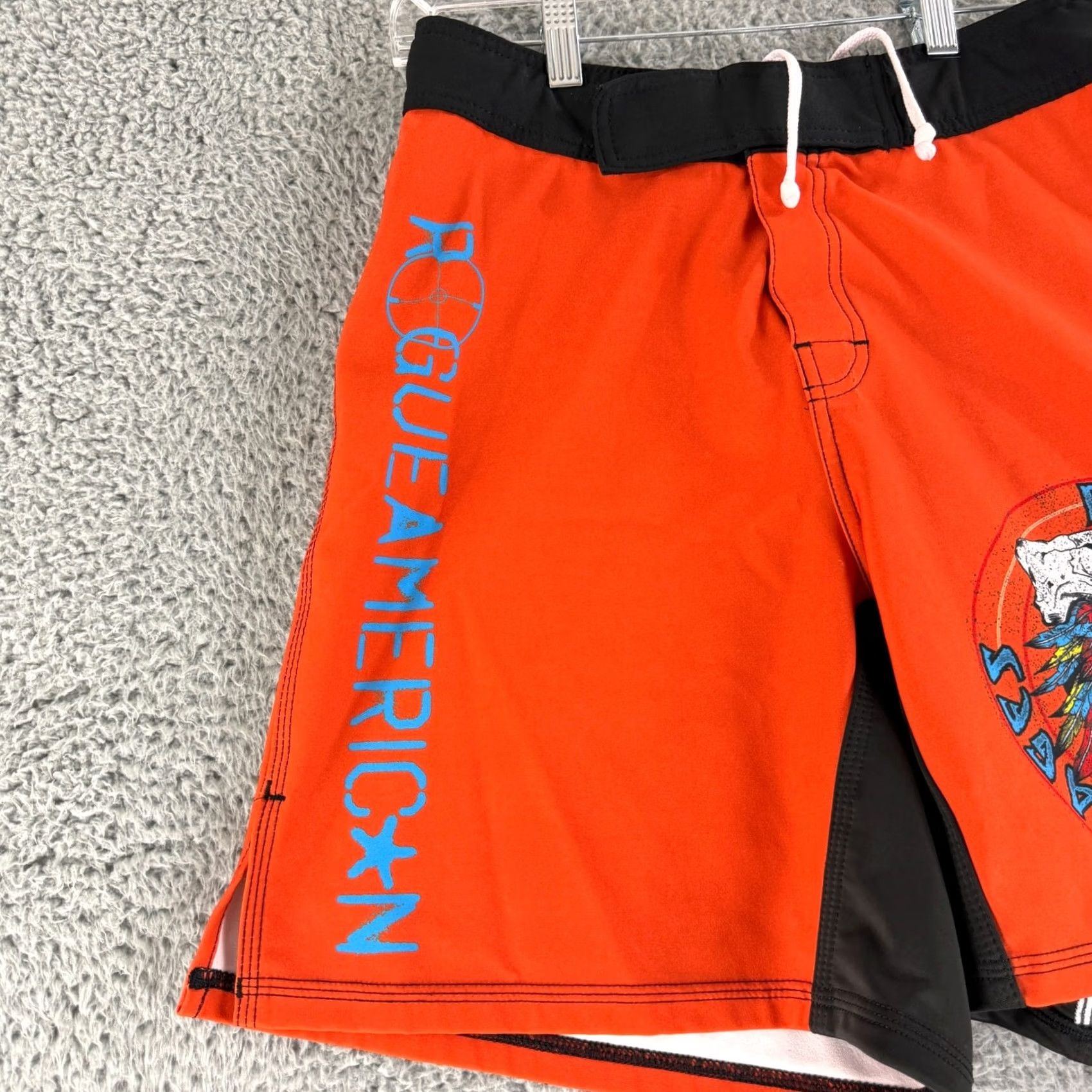 Vintage Rogue American Board Shorts Mens 30 Orange Graphic Print USA Made Size US 30 / EU 46 - 2 Thumbnail