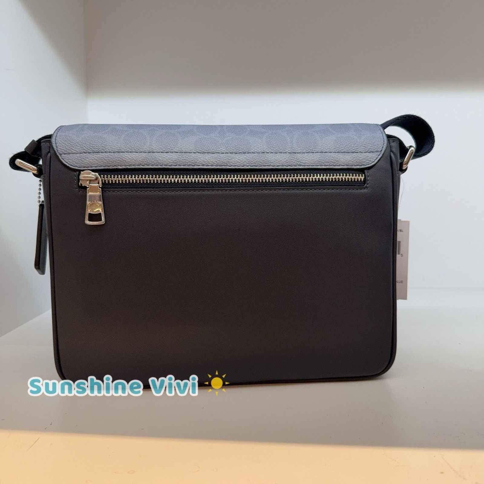 Coach NWT Coach MEN Jack Messenger Bag Signature Silver/Blue CDX89 Size ONE SIZE - 4 Thumbnail