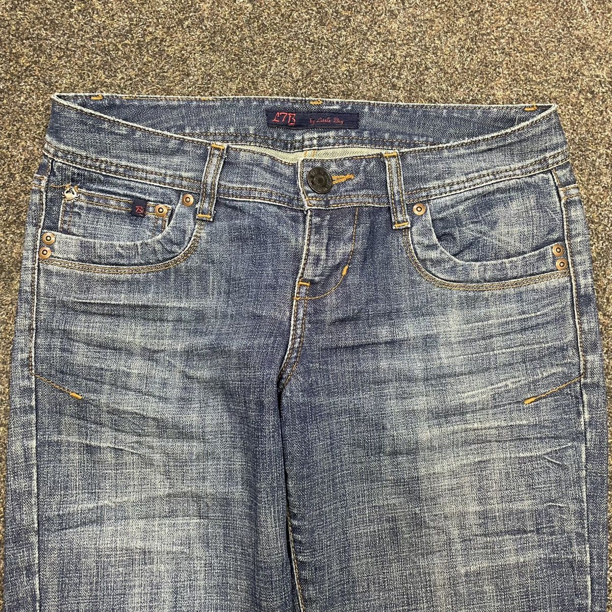 Vintage Y2K Baggy Wide Leg Distressed Jeans Thrashed Skate Logo 33 Size US 33 - 4 Thumbnail