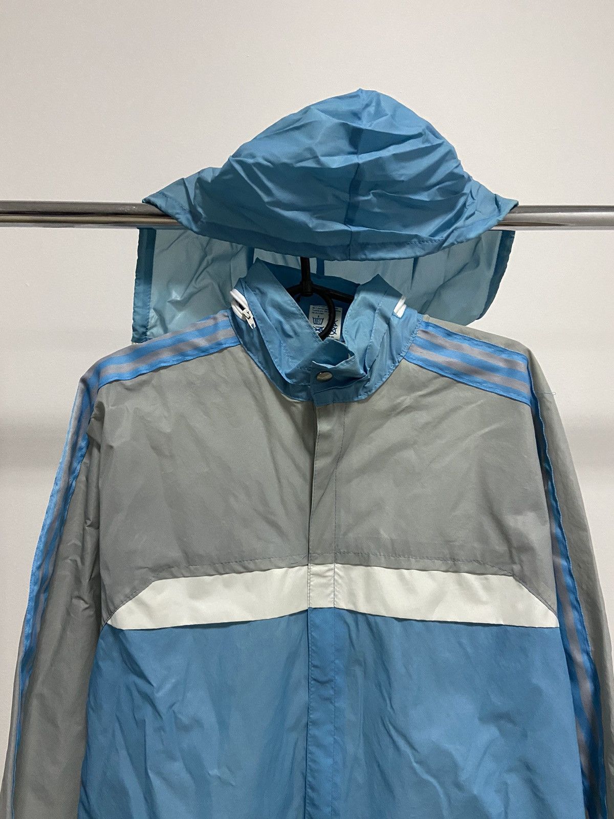 Adidas × Vintage Adidas 90s ventex hooded zip striped jacket bag transformer Size US M / EU 48-50 / 2 - 2 Thumbnail