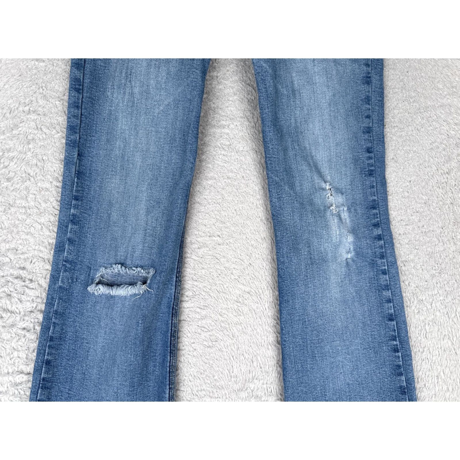 Vintage Gatopardo Jeans Women 2 24x31 Blue Stretch Bootcut Distressed Denim Cotton Blend Size 26" / US 2 / IT 38 - 3 Thumbnail