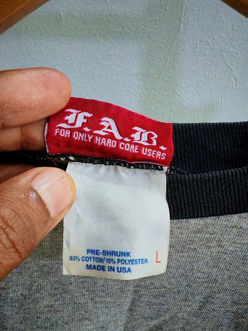 Vintage F.A.B. Fucked At Birth Pentagram Raglan Made in USA Size US L / EU 52-54 / 3 - 7 Thumbnail