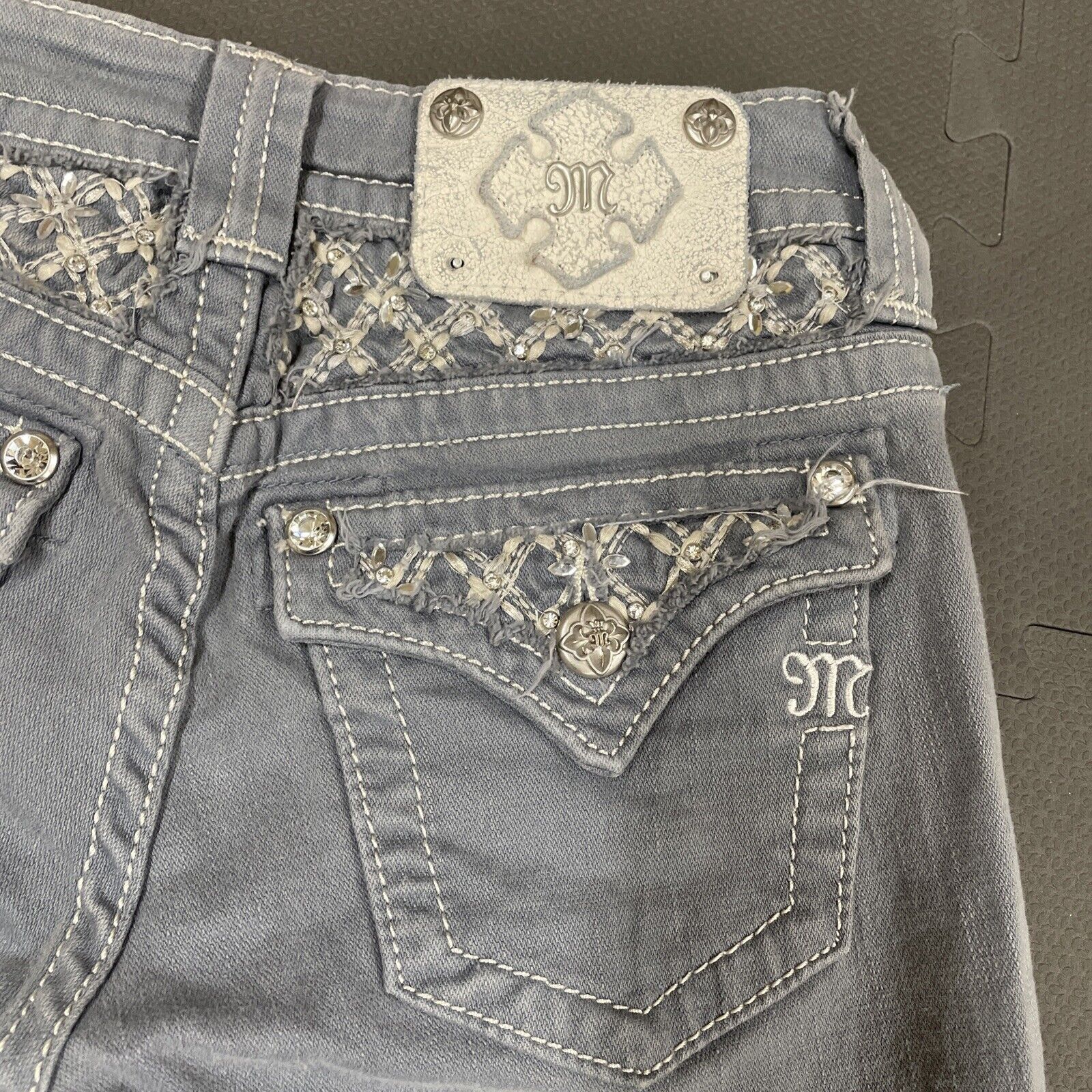Miss Me WOMENS MISS ME JP611052 SKINNY SLATE GRAY DENIM JEANS SZ 25 Size 25" / US 0 / IT 36 - 10 Thumbnail