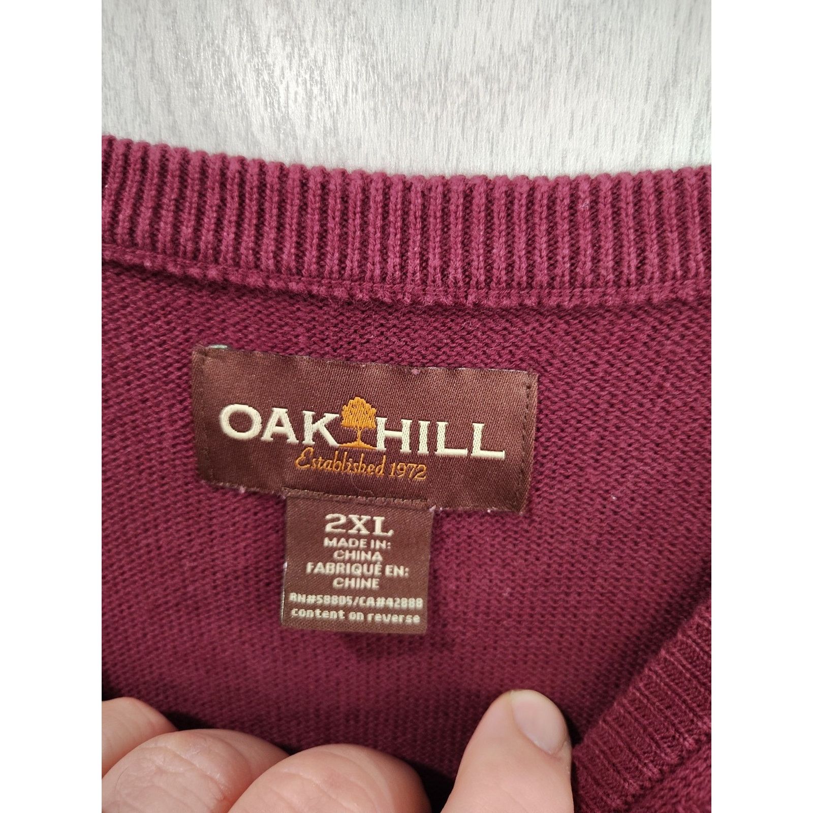 The Unbranded Brand Men's Oak Hill Cable Knit Sweater Size 2xl Burgundy Preppy Size US XXL / EU 58 / 5 - 3 Thumbnail