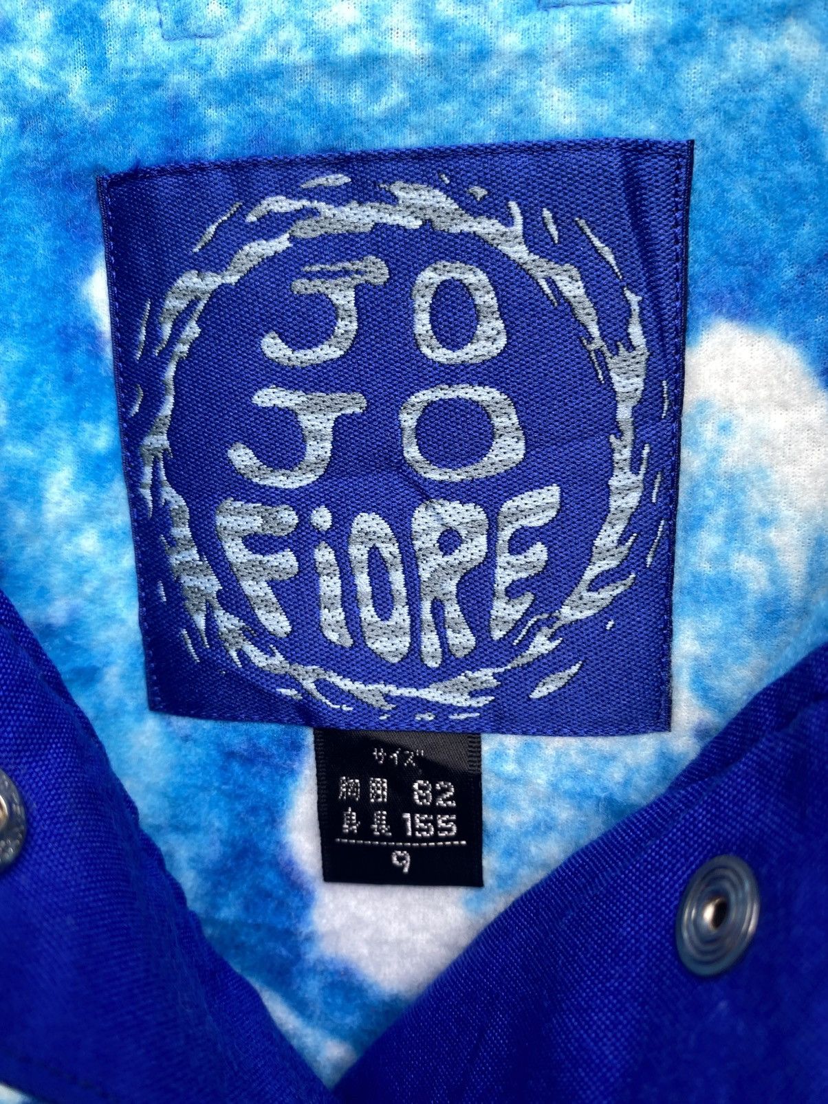 Vintage JOJO FIORE Blue Hibiscus Pattern Fleece Quarter-Snap Pullove Size US S / EU 44-46 / 1 - 6 Thumbnail