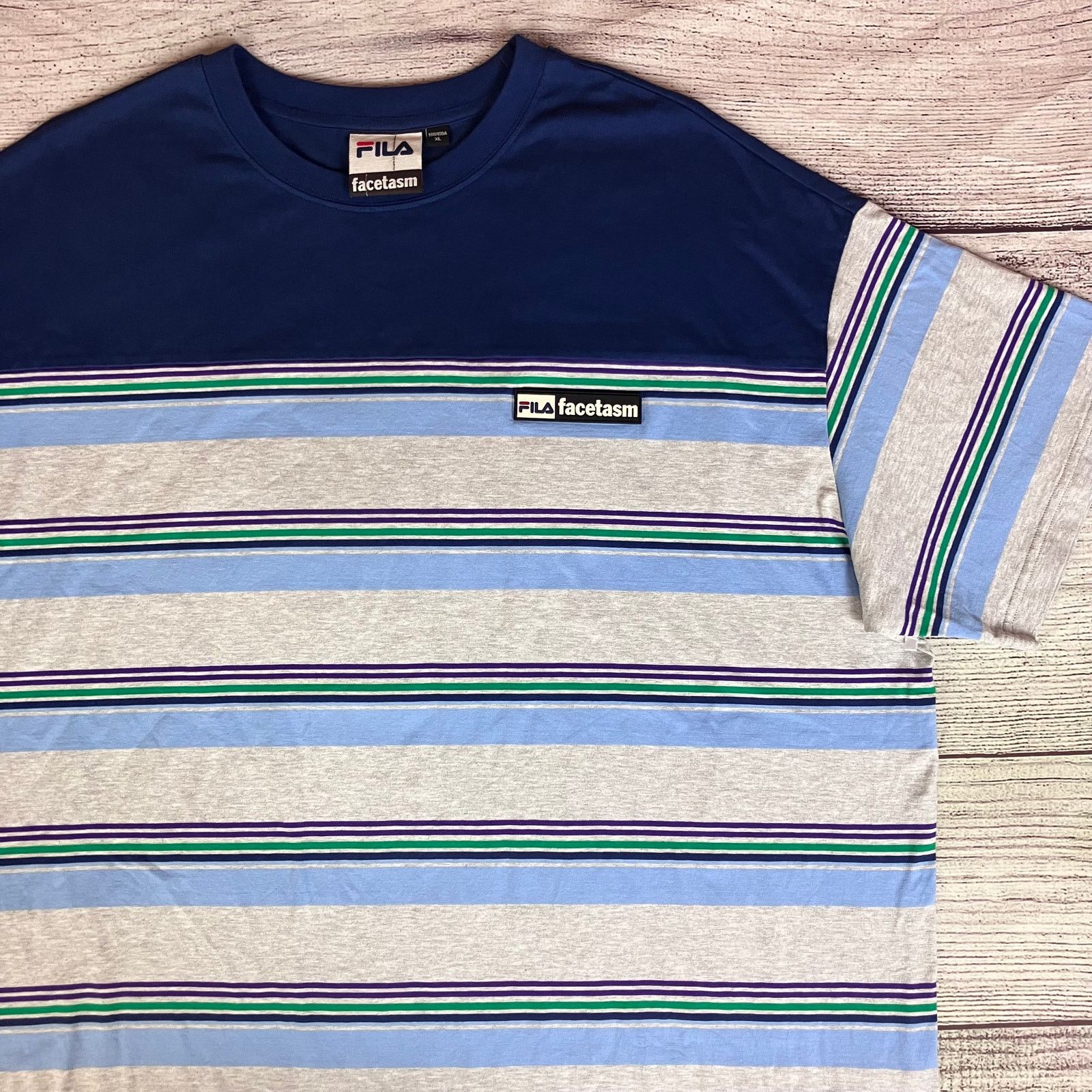 Facetasm FILA x Facetasm Striped Short Sleeve T-shirt Size US XL / EU 56 / 4 - 1 Thumbnail