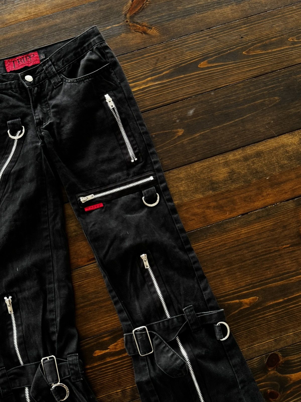 Tripp NYC Pinstripe Bondage Y2K Goth Vibe Pants