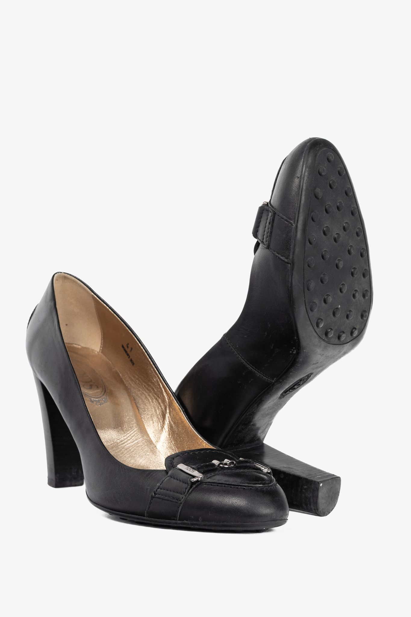 Tod's Tod’s Black Leather Horsebit Pumps Size US 10.5 / IT 40.5 - 4 Thumbnail