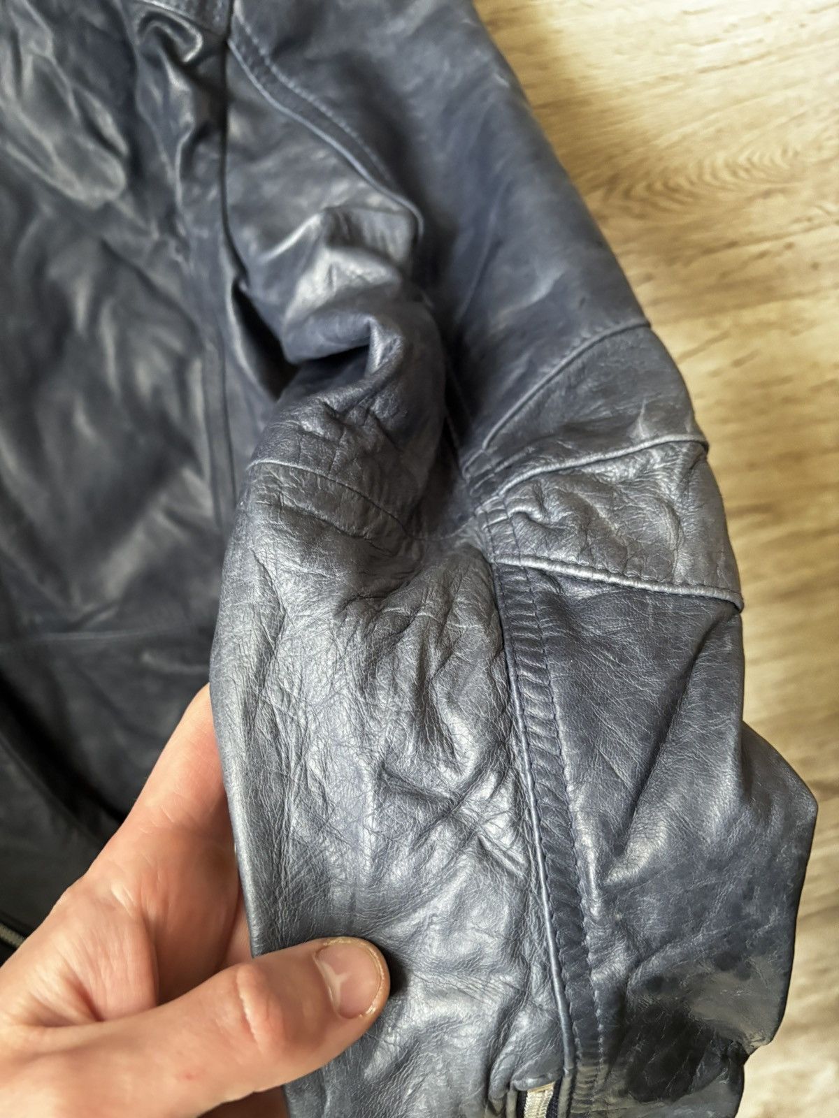 Other Renzo Costa Dark Blue Leather Jacket M – Peru Made Size M / US 6-8 / IT 42-44 - 16 Thumbnail