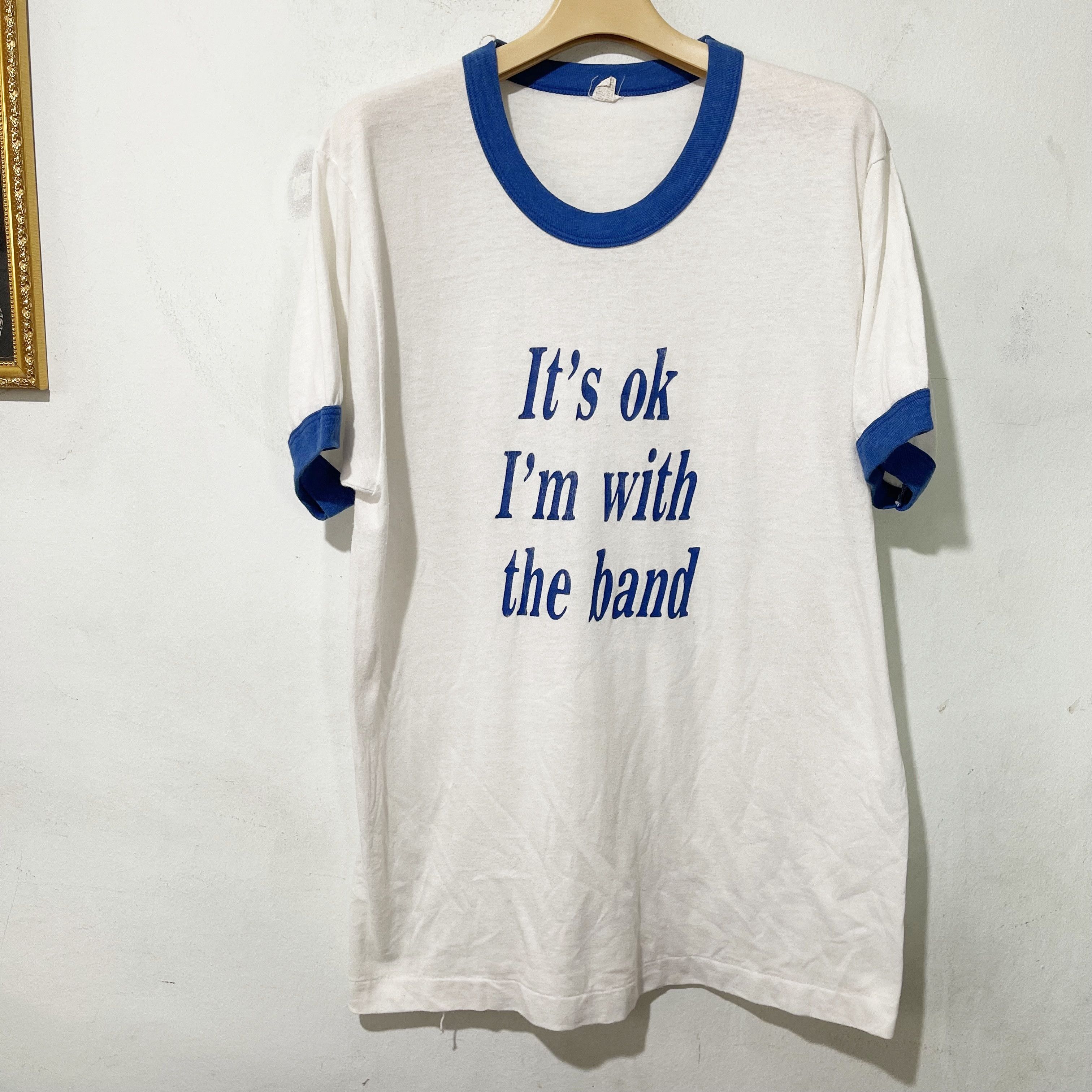 Vintage Vintage 90s "It's Ok I'm With the band Ringer Tee Size US M / EU 48-50 / 2 - 1 Thumbnail