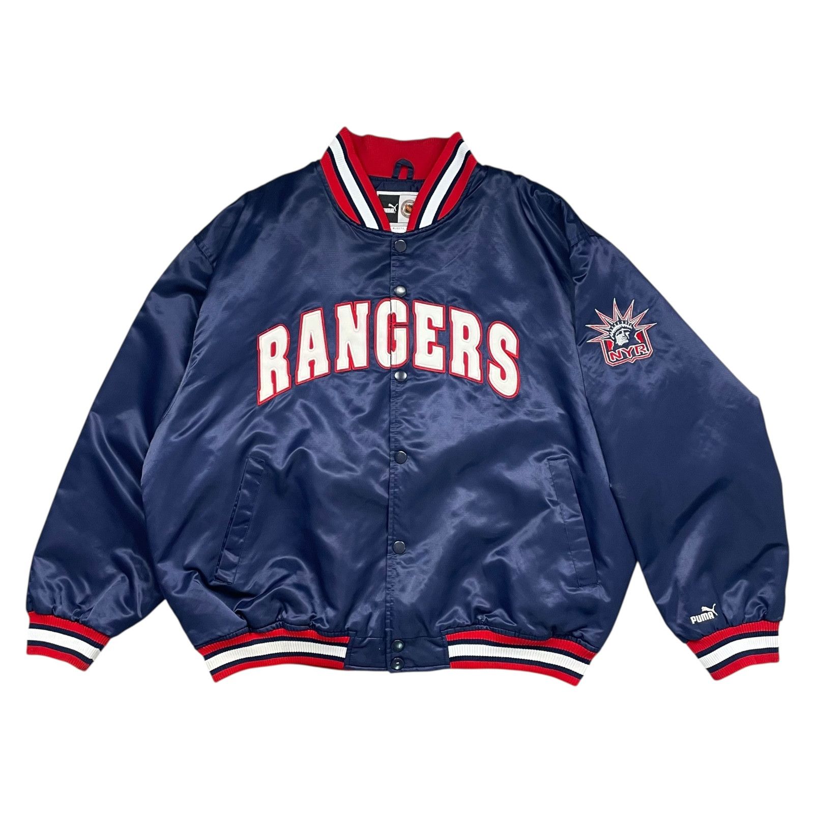 NHL VTG 90s NEW YORK RANGERS PUMA SATIN BOMBER JACKET LIBERTY XL Size US XL / EU 56 / 4 - 1 Thumbnail