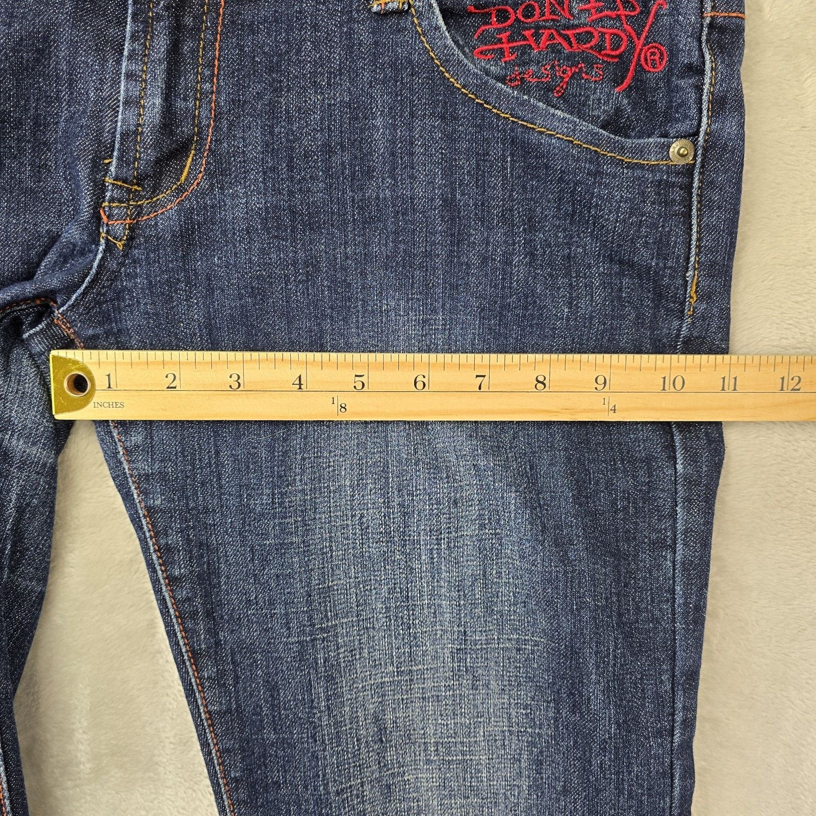 Christian Audigier Ed Hardy Christian Audigier Jeans Womens 31 Fits 34x32 Skull Size 34" / US 12 / IT 48 - 15 Thumbnail