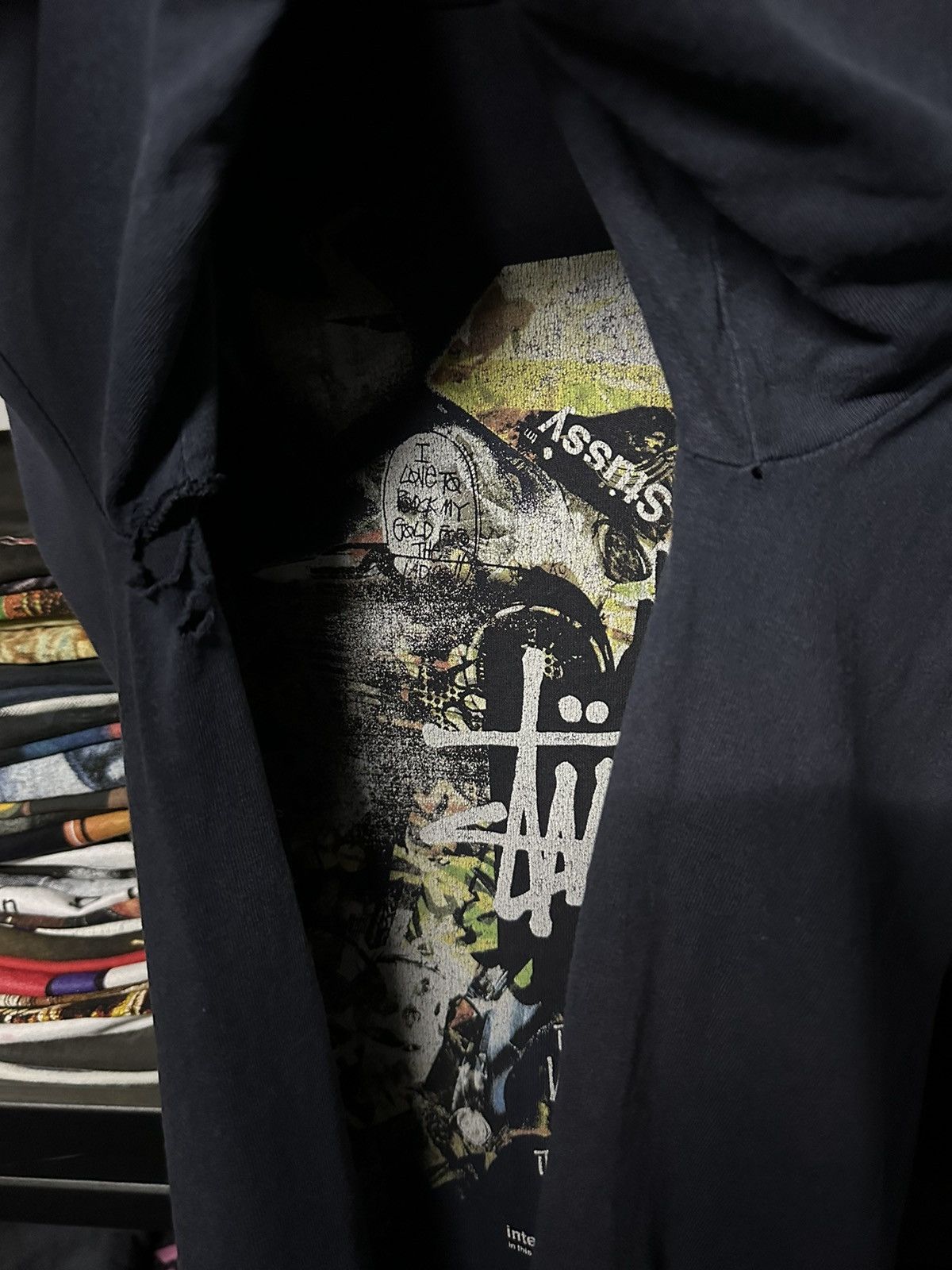 Stussy × Vintage Vintage Stussy International Tribe Distressed Tee Size US L / EU 52-54 / 3 - 6 Thumbnail