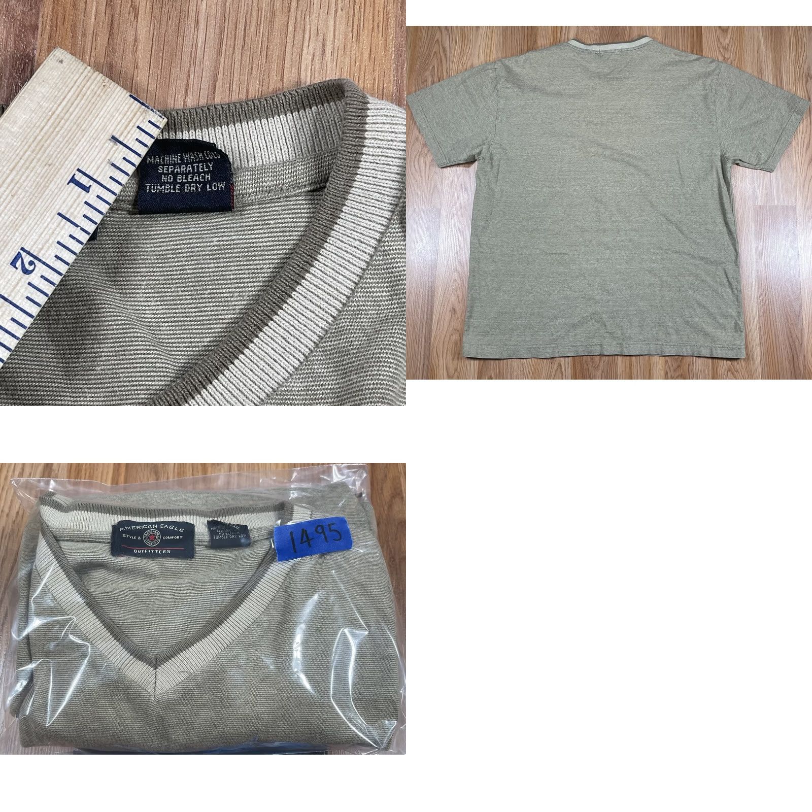 American Eagle Outfitters American Eagle Outfitters T-Shirt Mens Size L Large Beige V-Neck 100% Cotton Size US L / EU 52-54 / 3 - 8 Thumbnail