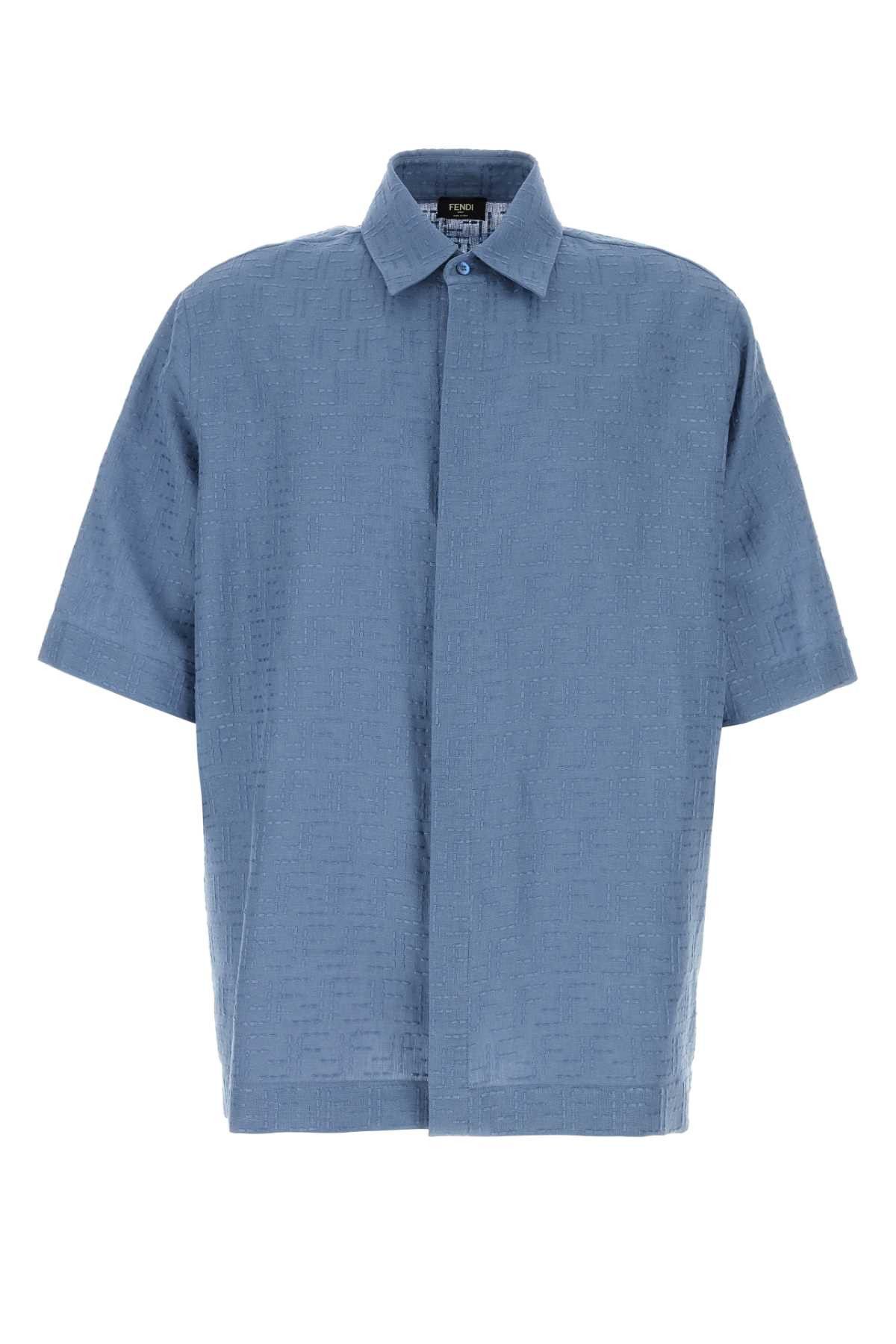 シャツ Fendi Cerulean Blue Linen Blend Shirt Fendi Cerulean Blue Linen Blend Shirt | Grailed