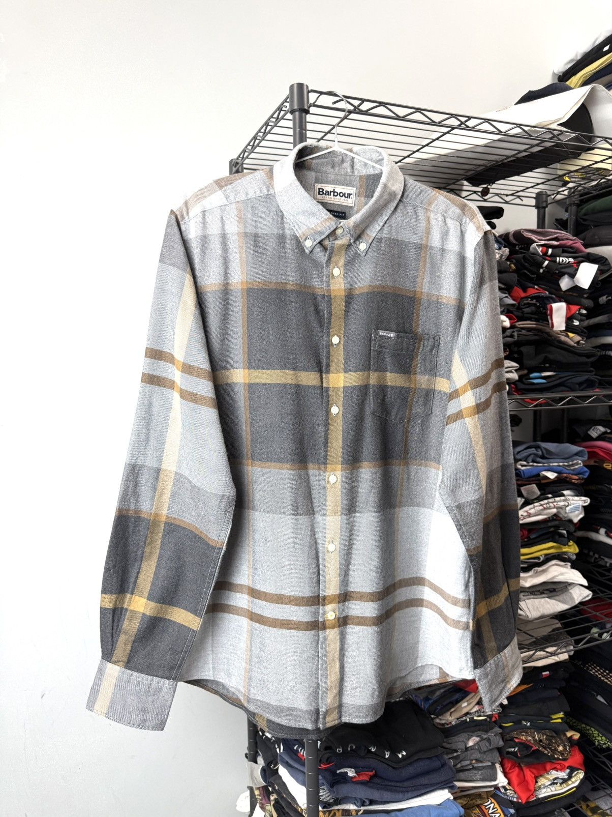 Barbour Vintage Barbour Checkered Plaid Shirt Size US M / EU 48-50 / 2 - 1 Thumbnail