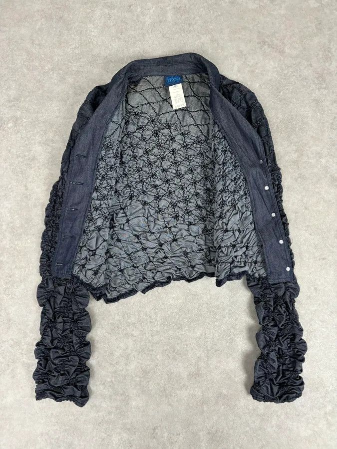 Kenzo Kenzo Navy Deconstructed Pleats Abstract Denim Jacket Size S / US 4 / IT 40 - 6 Thumbnail