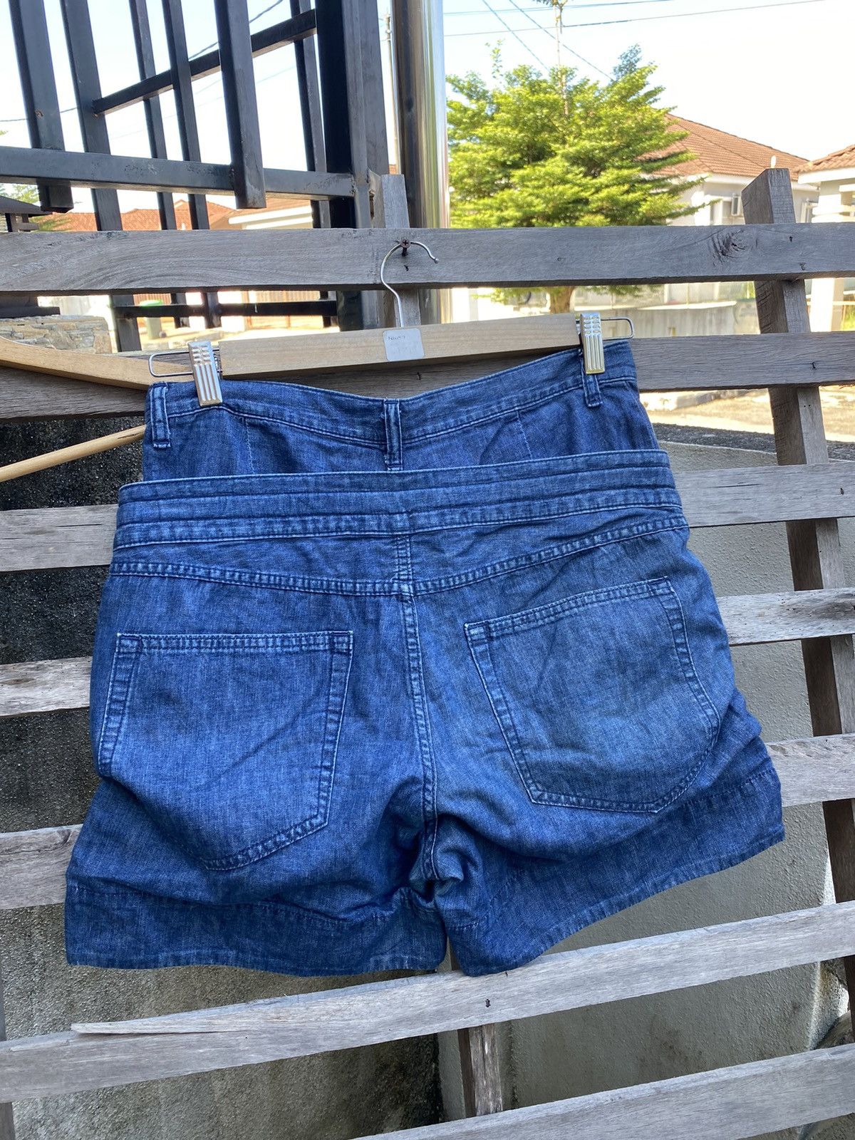 Vintage Cabane De Zucca Double Waist by Issey Miyake Shortpant Denim Size 31" - 7 Thumbnail