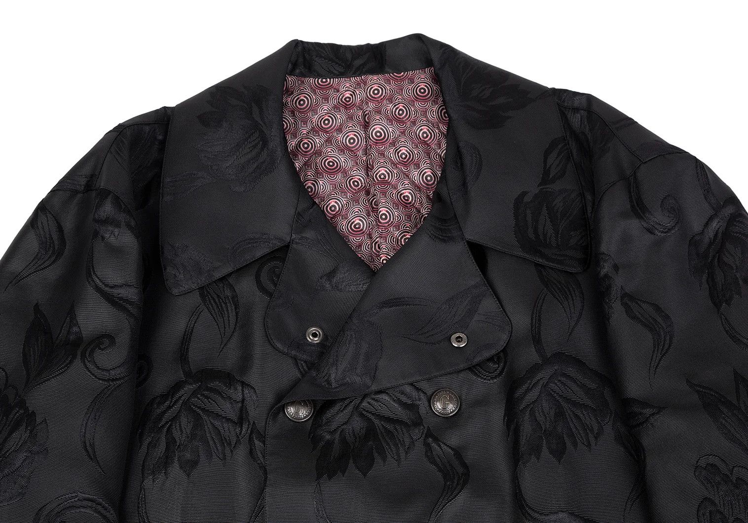 Jean Paul Gaultier Quilted Floral Jacquard Grograine Coat Black Size 48 Size US M / EU 48-50 / 2 - 2 Thumbnail